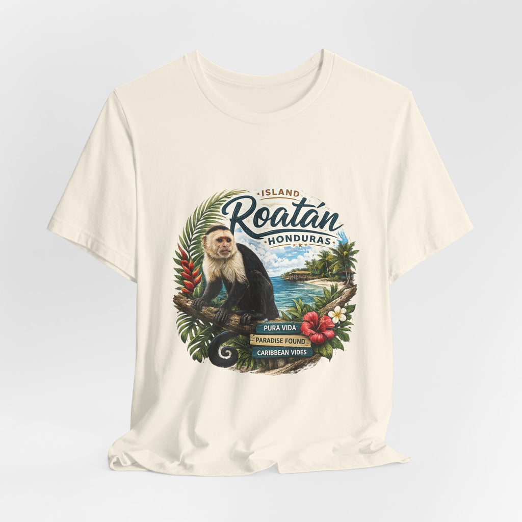 Roatán Honduras Vacation T‑Shirt — Tropical Island Monkey Souvenir