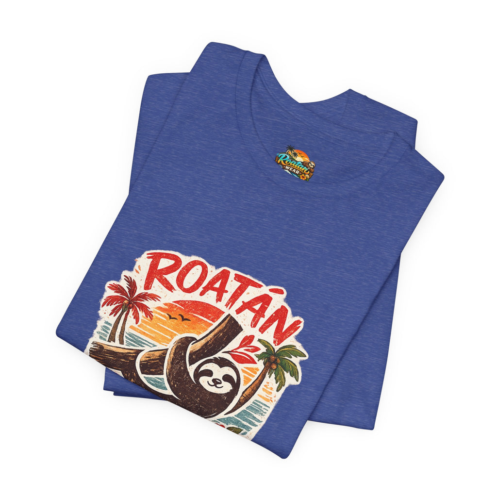 Roatán Beach Vibes Tee — Honduras Sloth Tropical Vacation T-Shirt