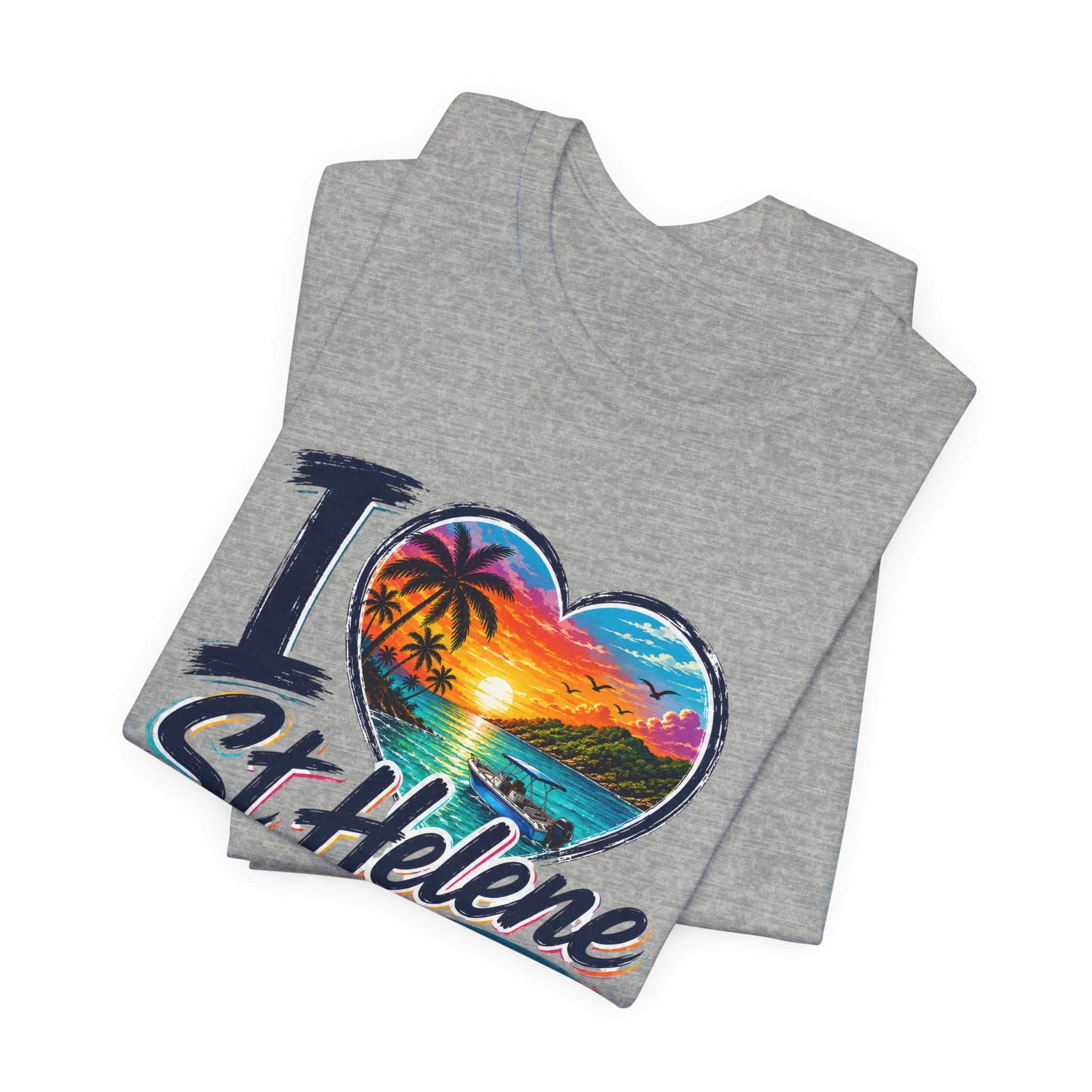 I  St Helene Sunset Beach T-Shirt — East End Roatán Vacation Tee