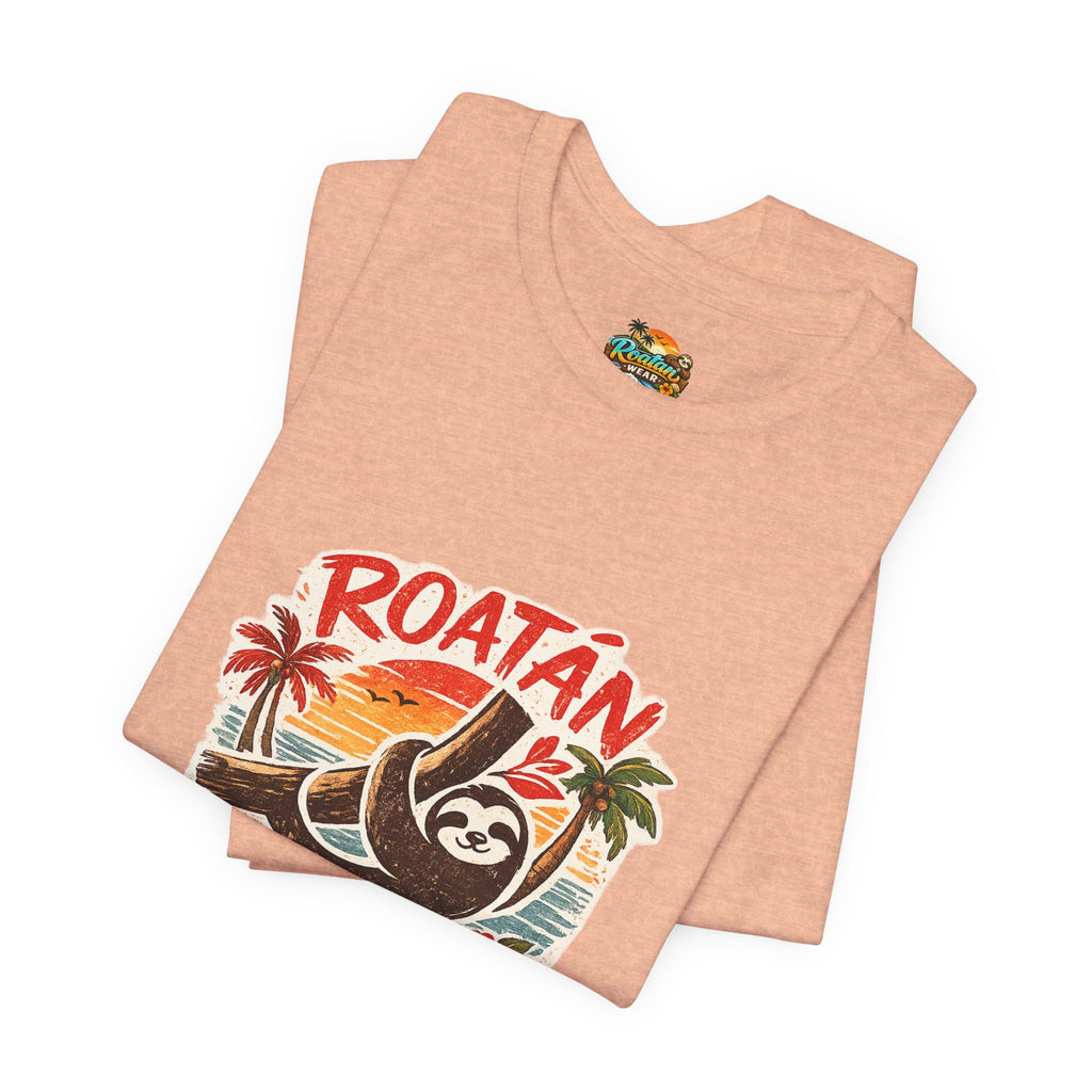 Roatán Beach Vibes Tee — Honduras Sloth Tropical Vacation T-Shirt