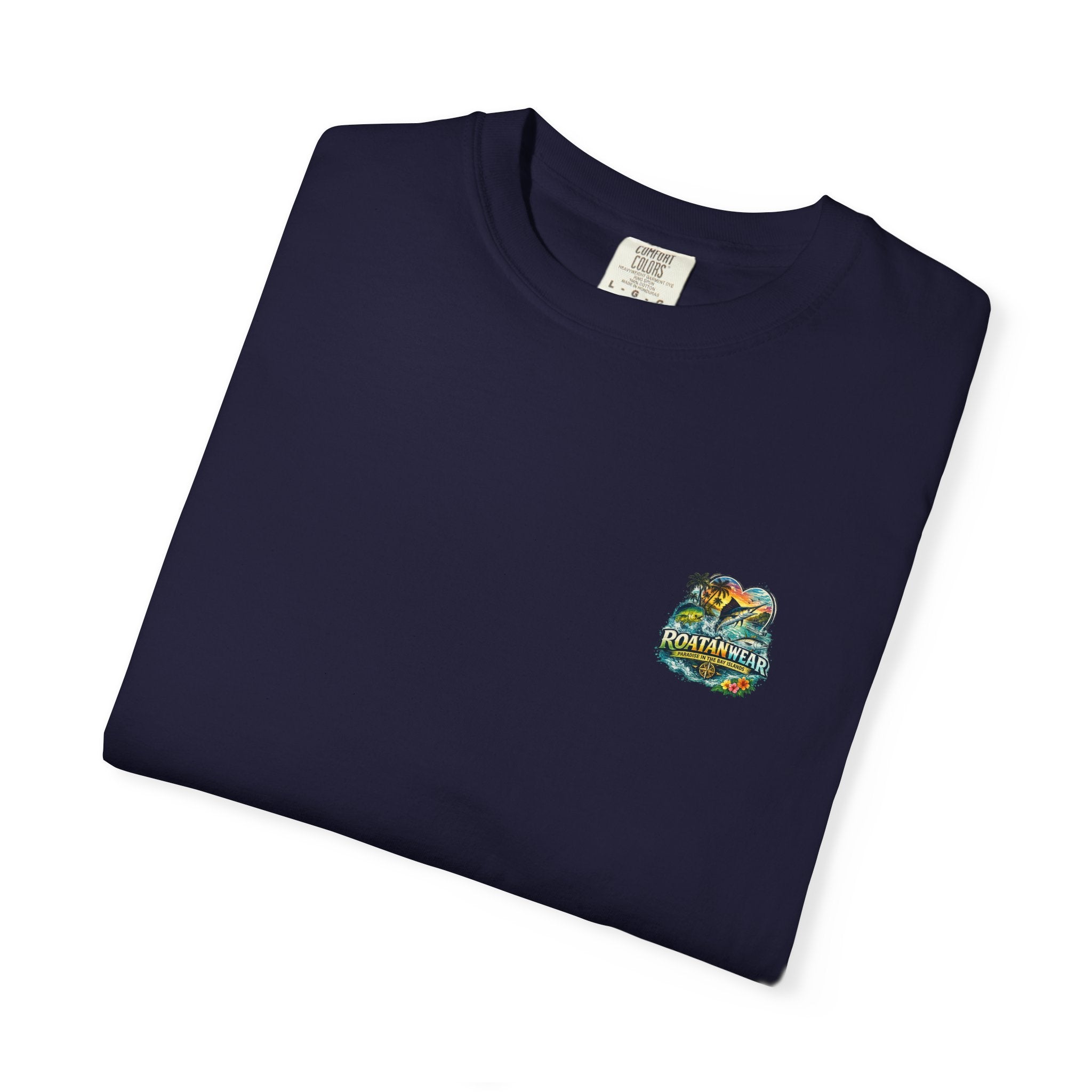 Roatan Beach T-Shirt — Tropical Dolphin Sunset Tee