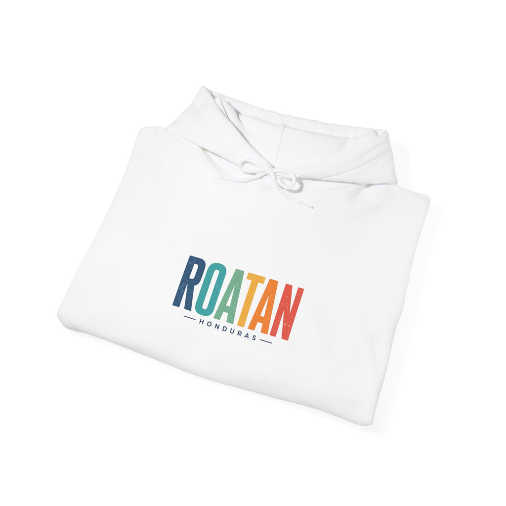 Roatan Colorblock Hoodie — Tropical Island Travel Sweatshirt