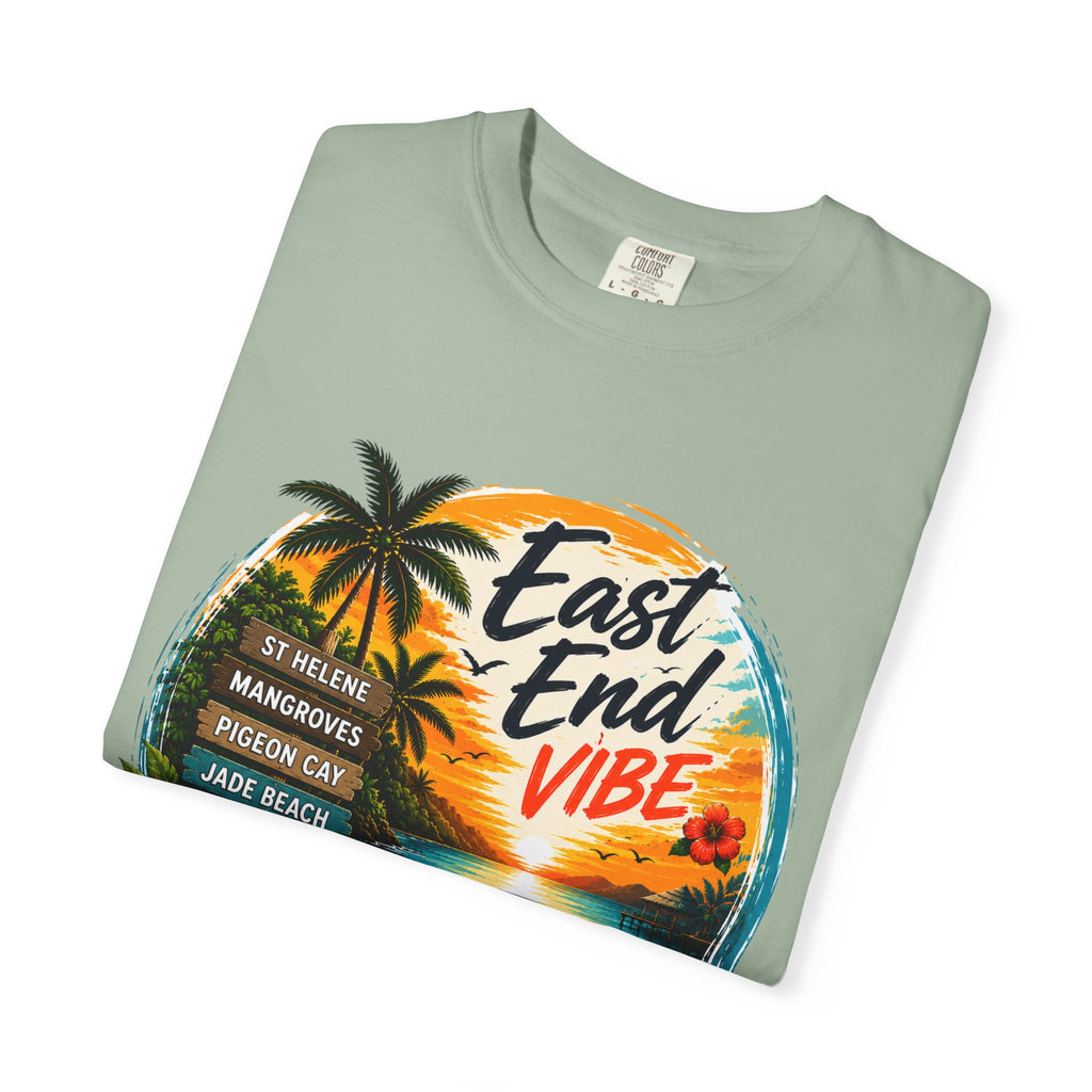 East End Vibe Beach T-Shirt — Tropical Palm Sunset Graphic Tee