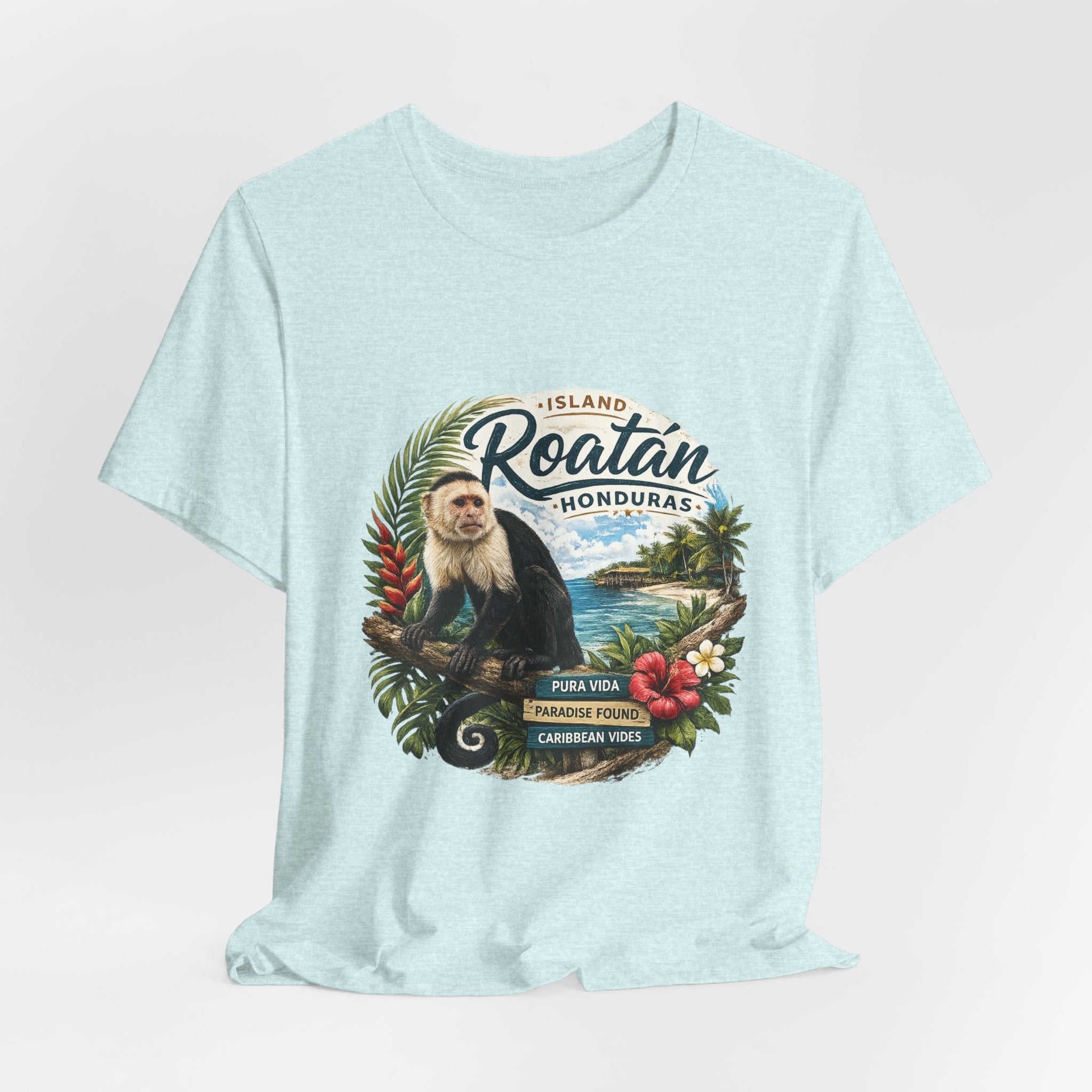 Roatán Honduras Vacation T‑Shirt — Tropical Island Monkey Souvenir