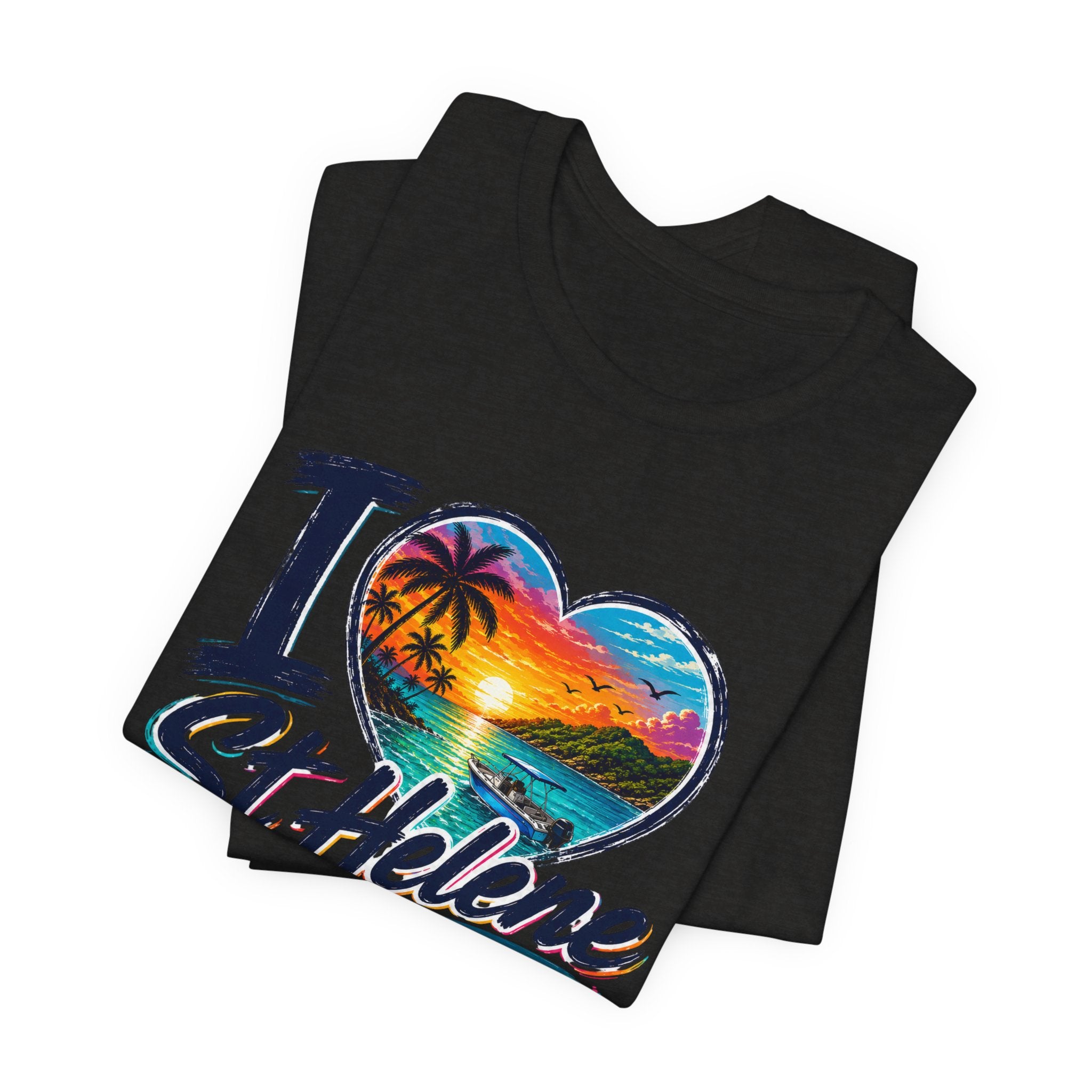 I  St Helene Sunset Beach T-Shirt — East End Roatán Vacation Tee