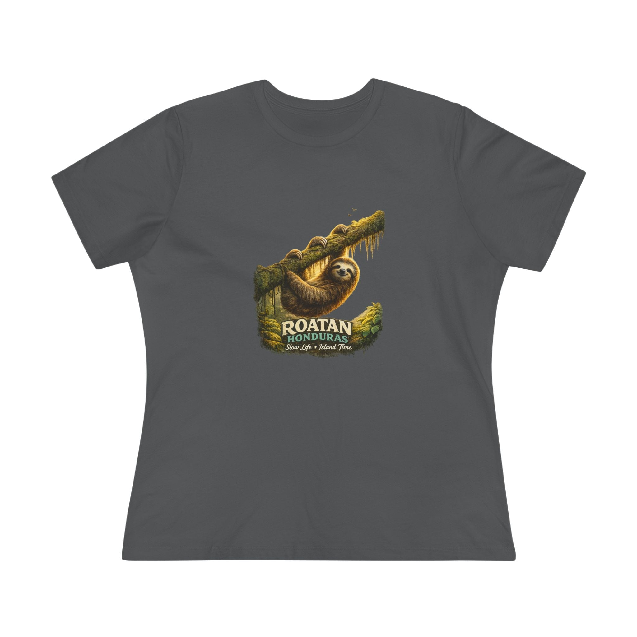 Roatan Sloth Graphic Tee - Women's Travel Souvenir T-Shirt