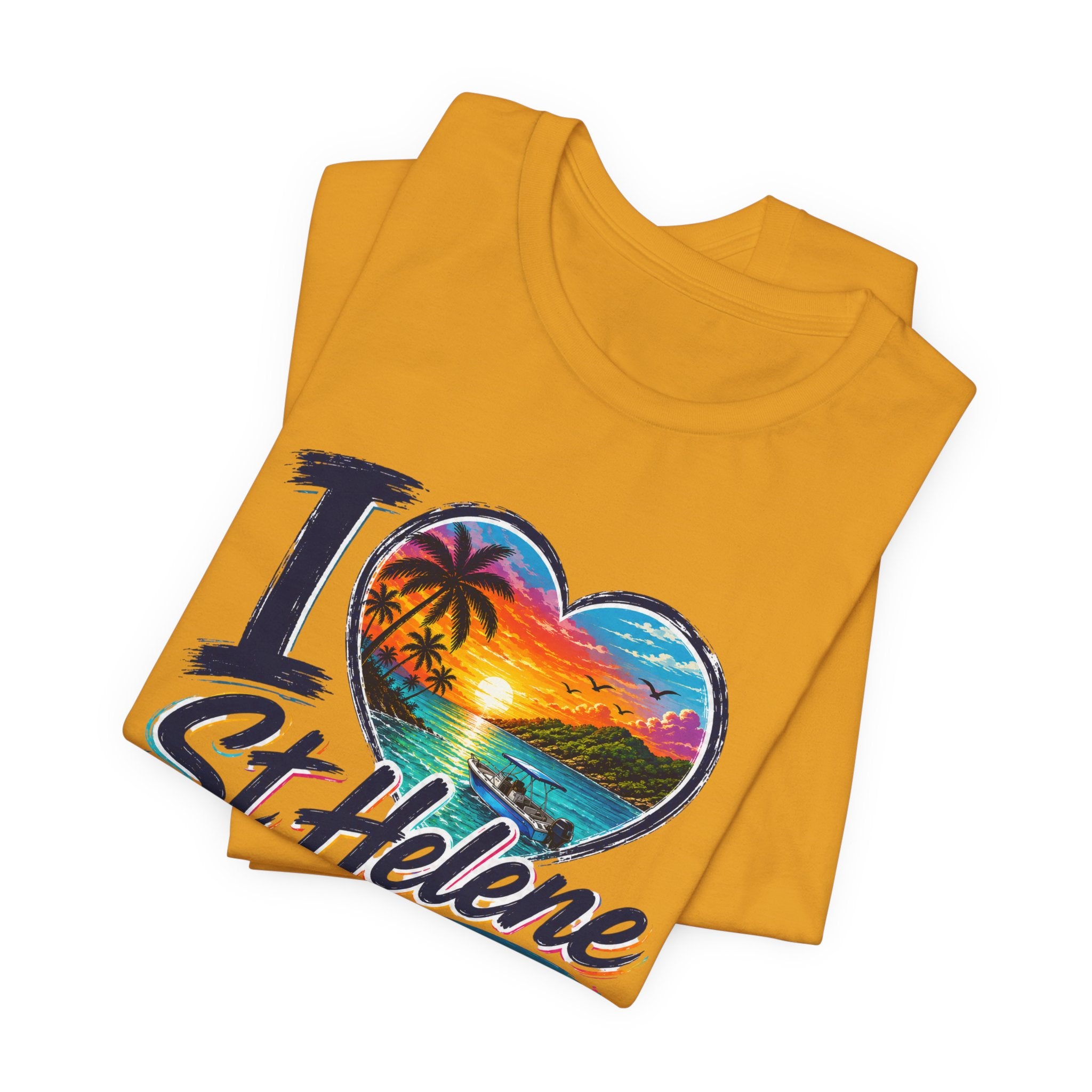 I  St Helene Sunset Beach T-Shirt — East End Roatán Vacation Tee