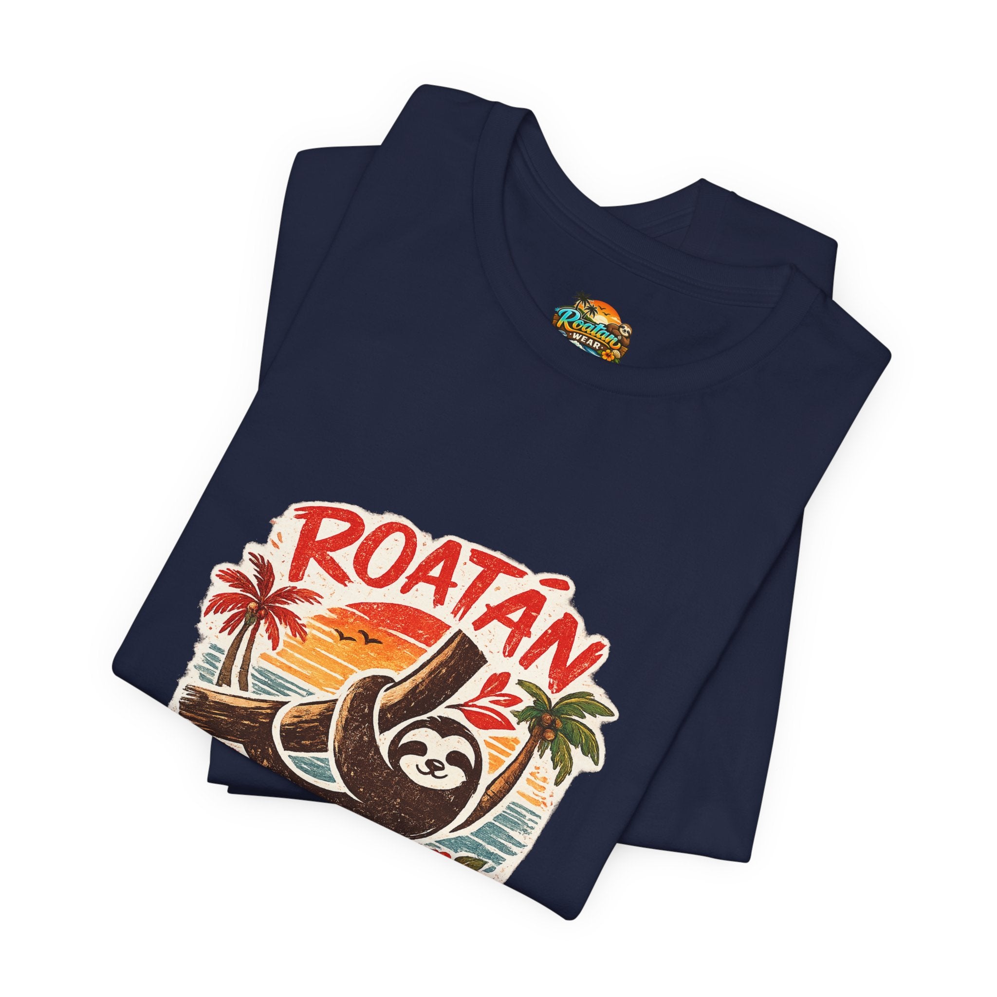Roatán Beach Vibes Tee — Honduras Sloth Tropical Vacation T-Shirt