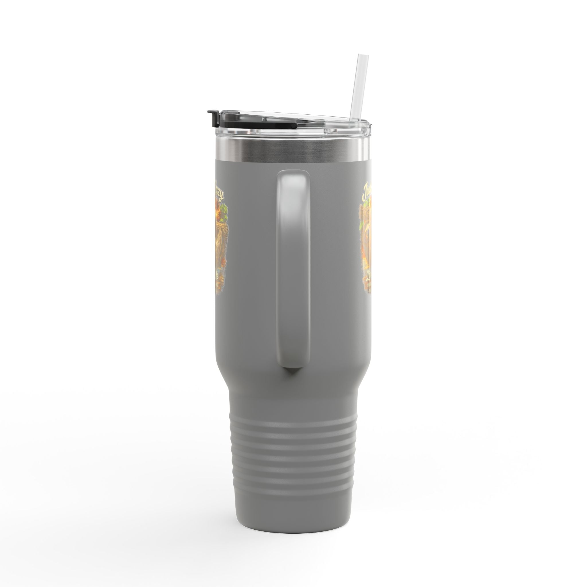40oz Insulated Travel Mug — 'Just a Sloth Living Life' Cute Sloth Coffee Tumbler