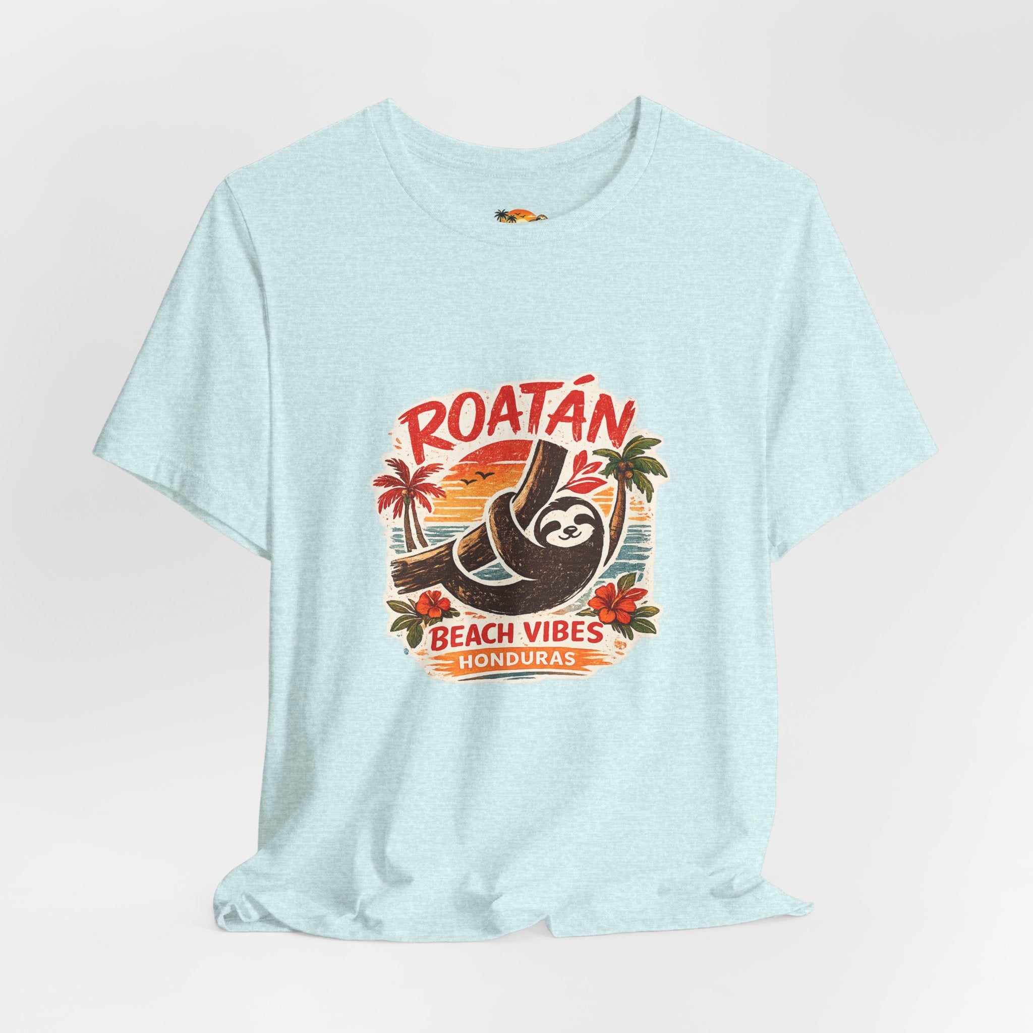 Roatán Beach Vibes Tee — Honduras Sloth Tropical Vacation T-Shirt