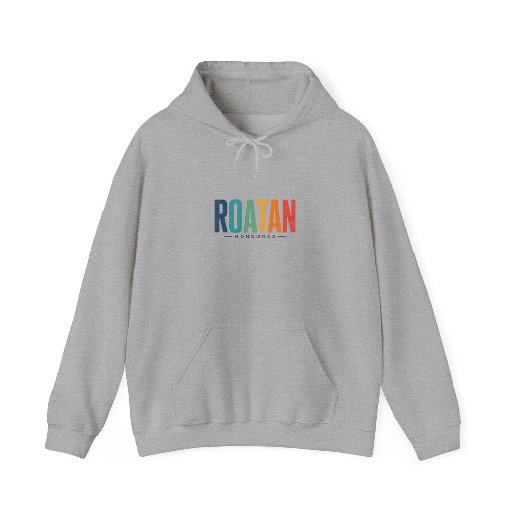 Roatan Colorblock Hoodie — Tropical Island Travel Sweatshirt
