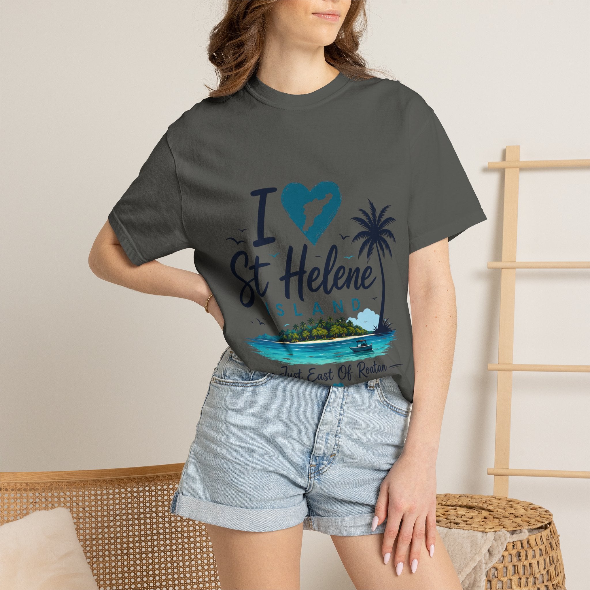 I  St Helene Island T-Shirt — Tropical Palm Beach Vacation Tee