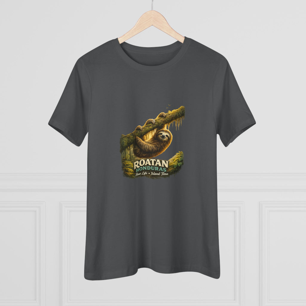 Roatan Sloth Graphic Tee - Women's Travel Souvenir T-Shirt