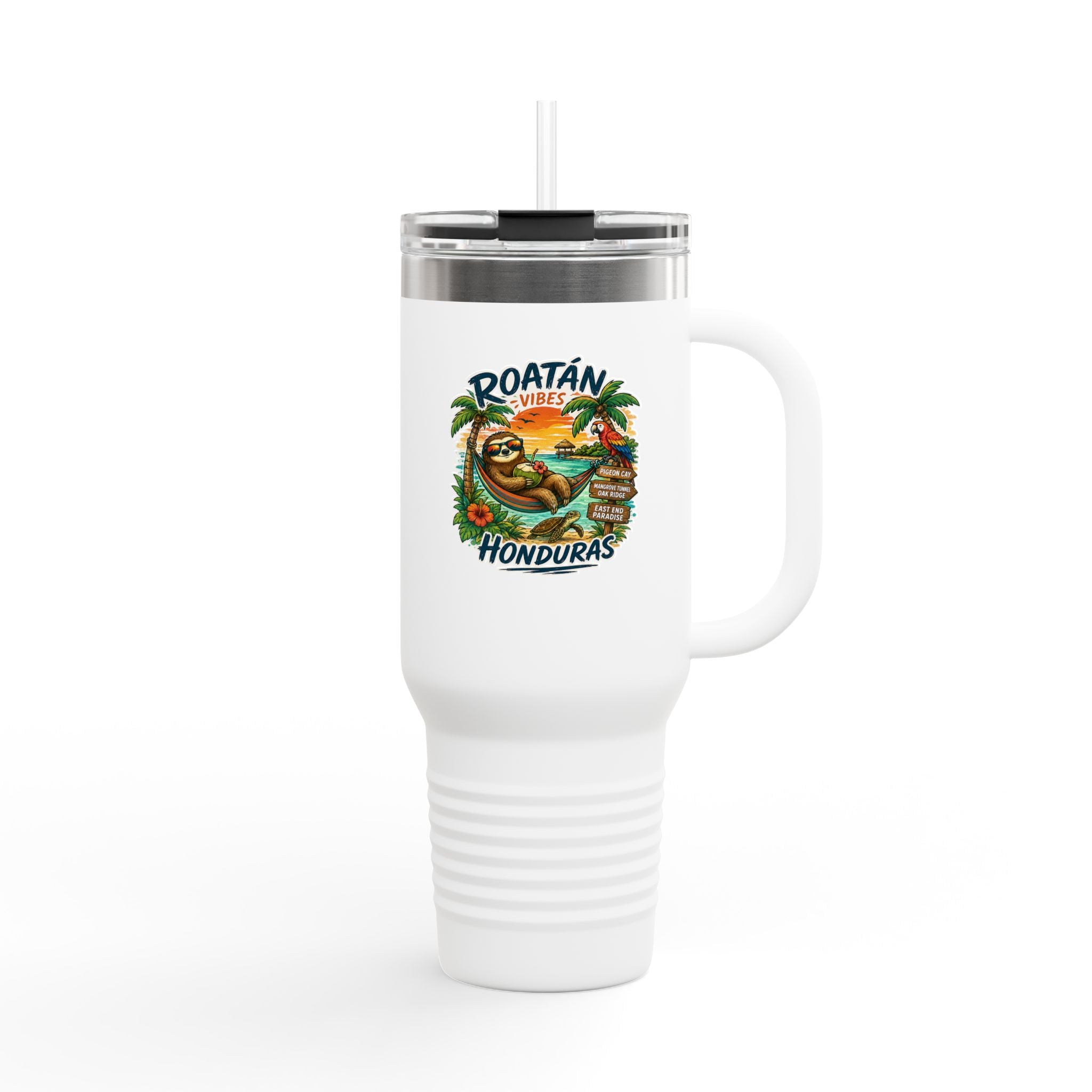 Roatán Honduras Travel Mug — 40oz Insulated Beach Vacation Tumbler