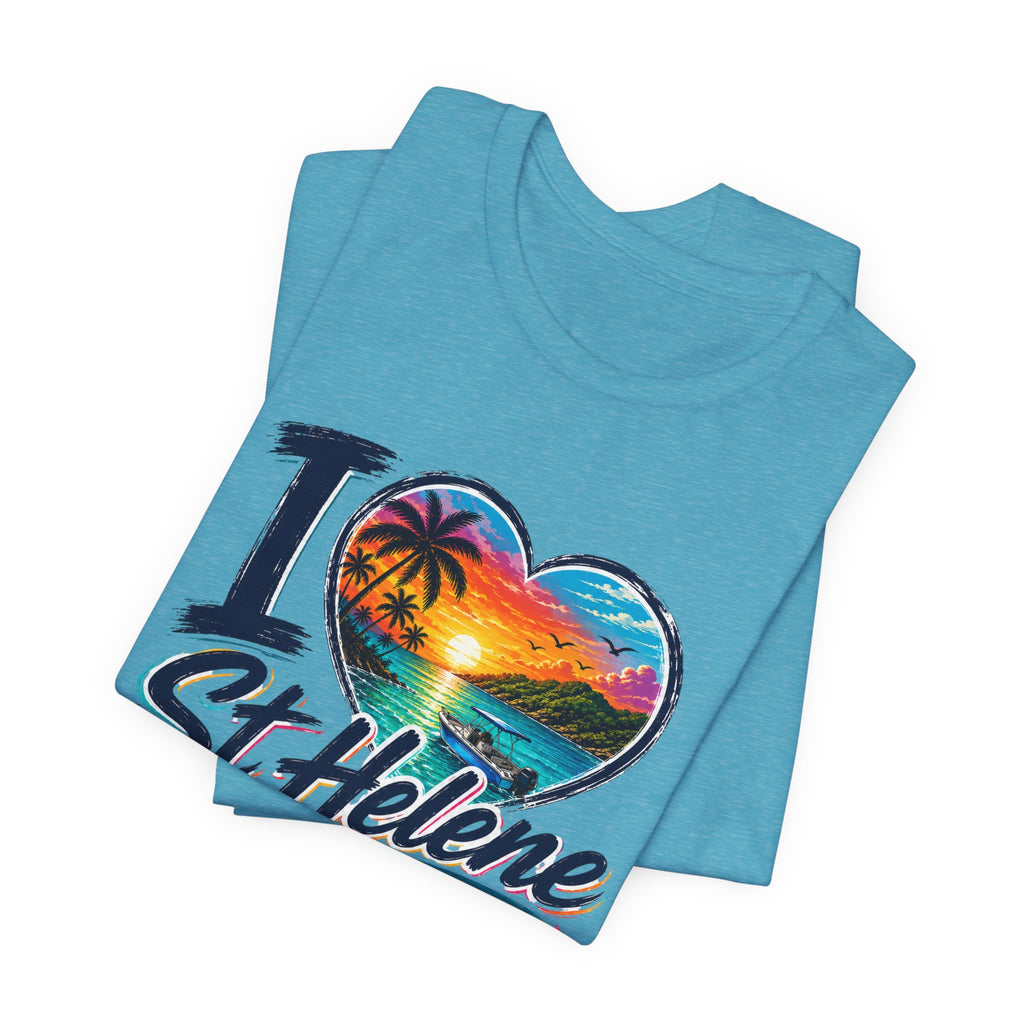 I  St Helene Sunset Beach T-Shirt — East End Roatán Vacation Tee