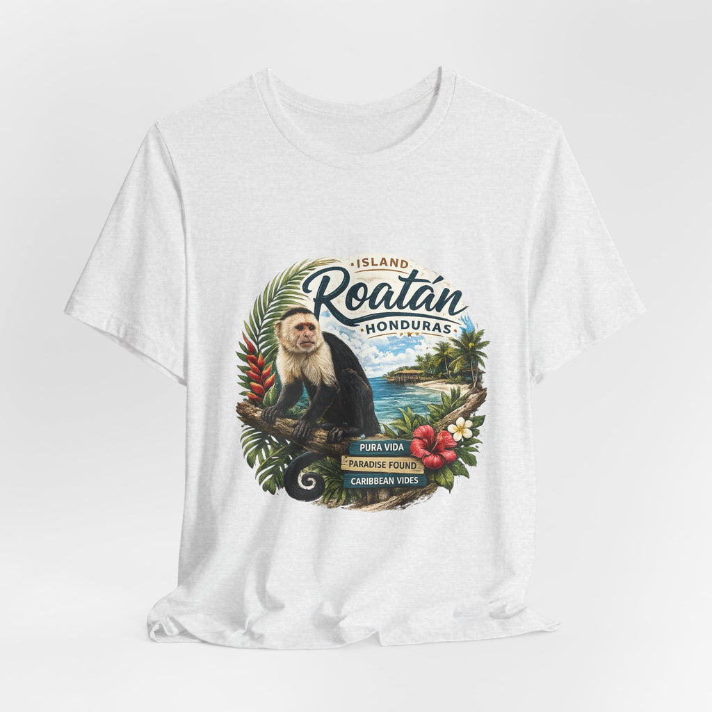 Roatán Honduras Vacation T‑Shirt — Tropical Island Monkey Souvenir