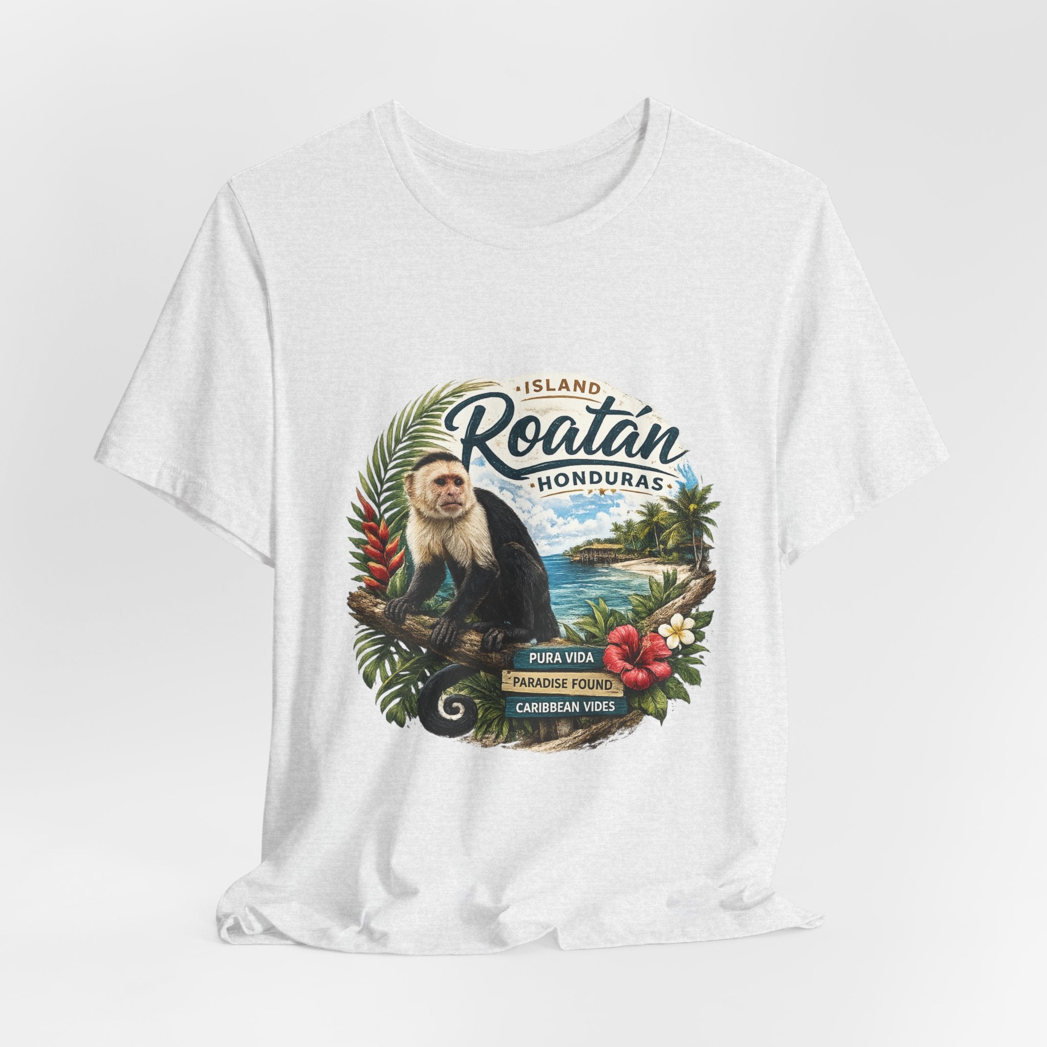 Roatán Honduras Vacation T‑Shirt — Tropical Island Monkey Souvenir