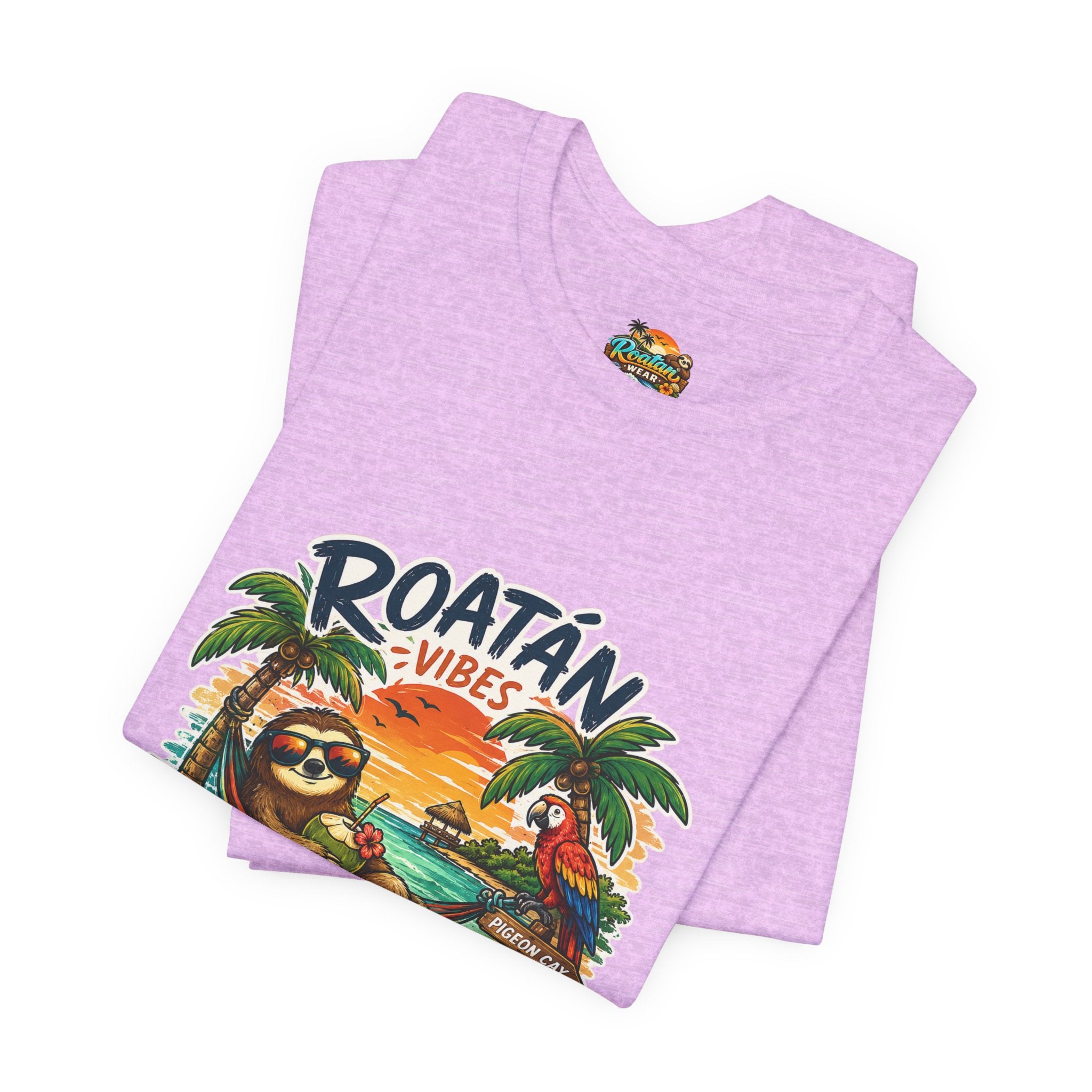Roatán Vibes Honduras T-Shirt — Tropical Sloth Beach Vacation Tee
