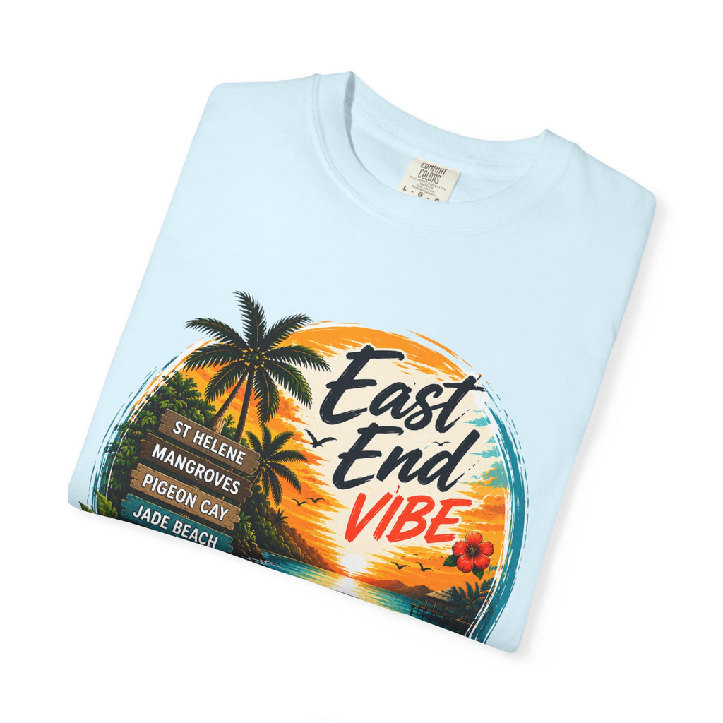 East End Vibe Beach T-Shirt — Tropical Palm Sunset Graphic Tee
