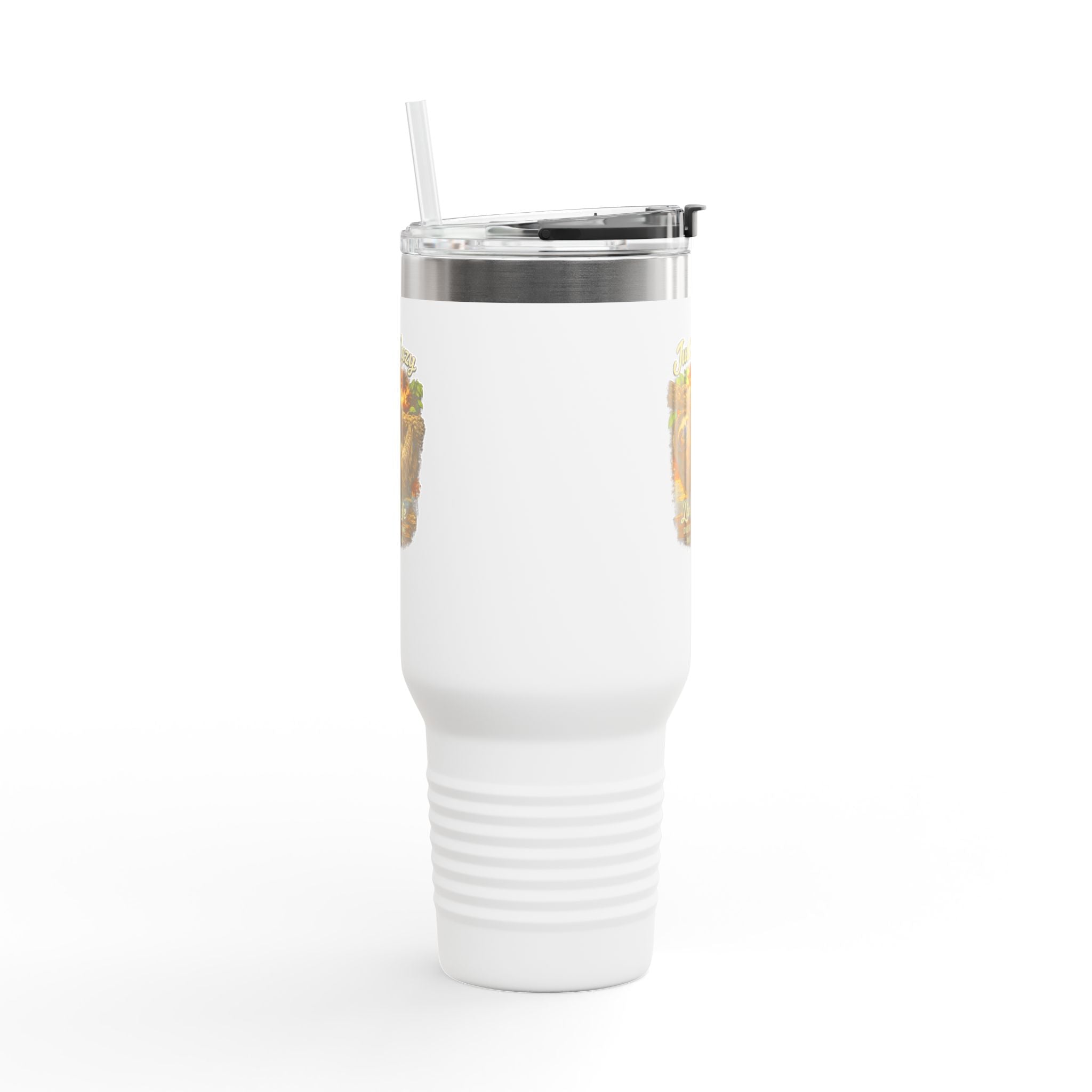 40oz Insulated Travel Mug — 'Just a Sloth Living Life' Cute Sloth Coffee Tumbler