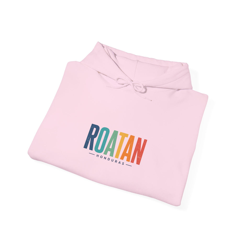 Roatan Colorblock Hoodie — Tropical Island Travel Sweatshirt