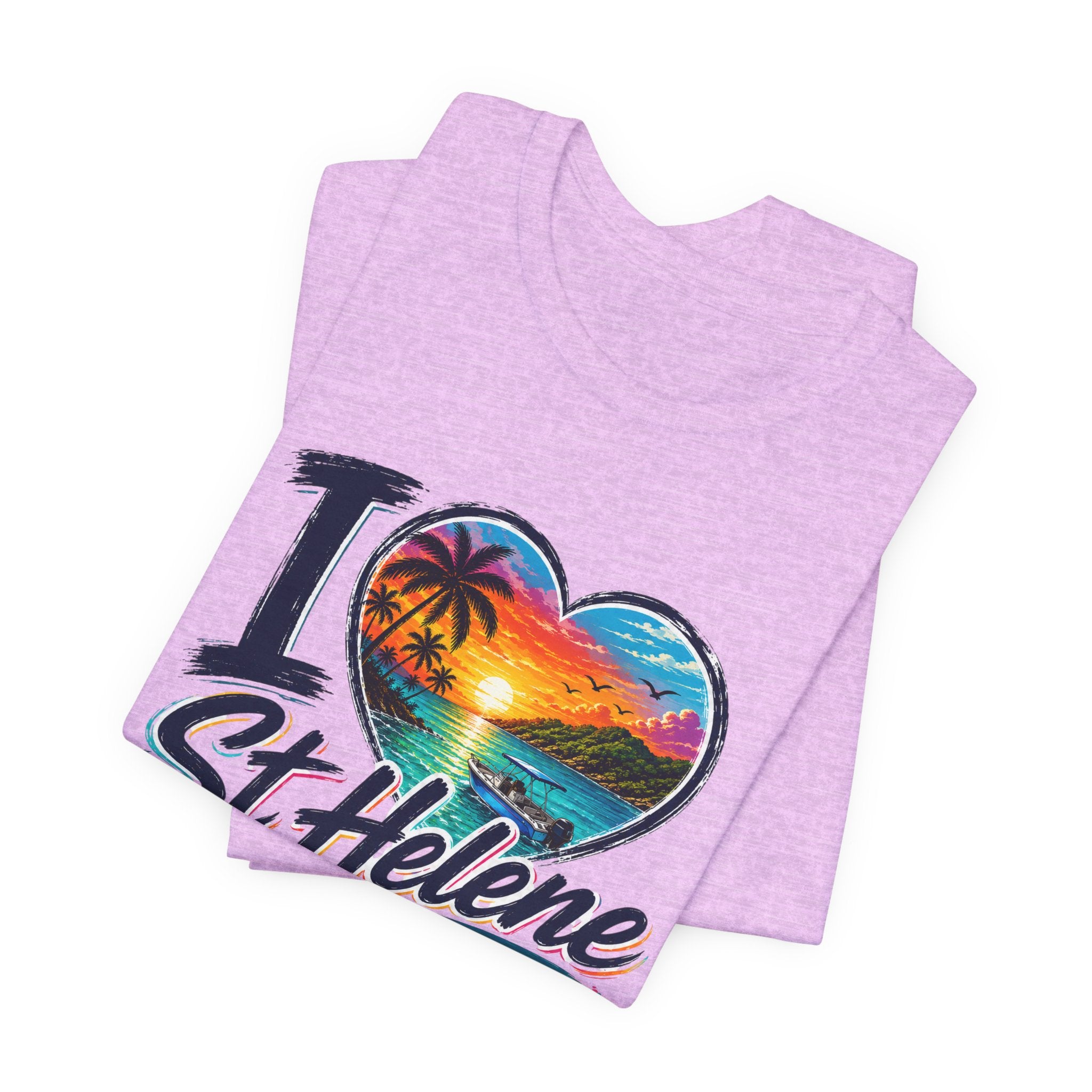 I  St Helene Sunset Beach T-Shirt — East End Roatán Vacation Tee