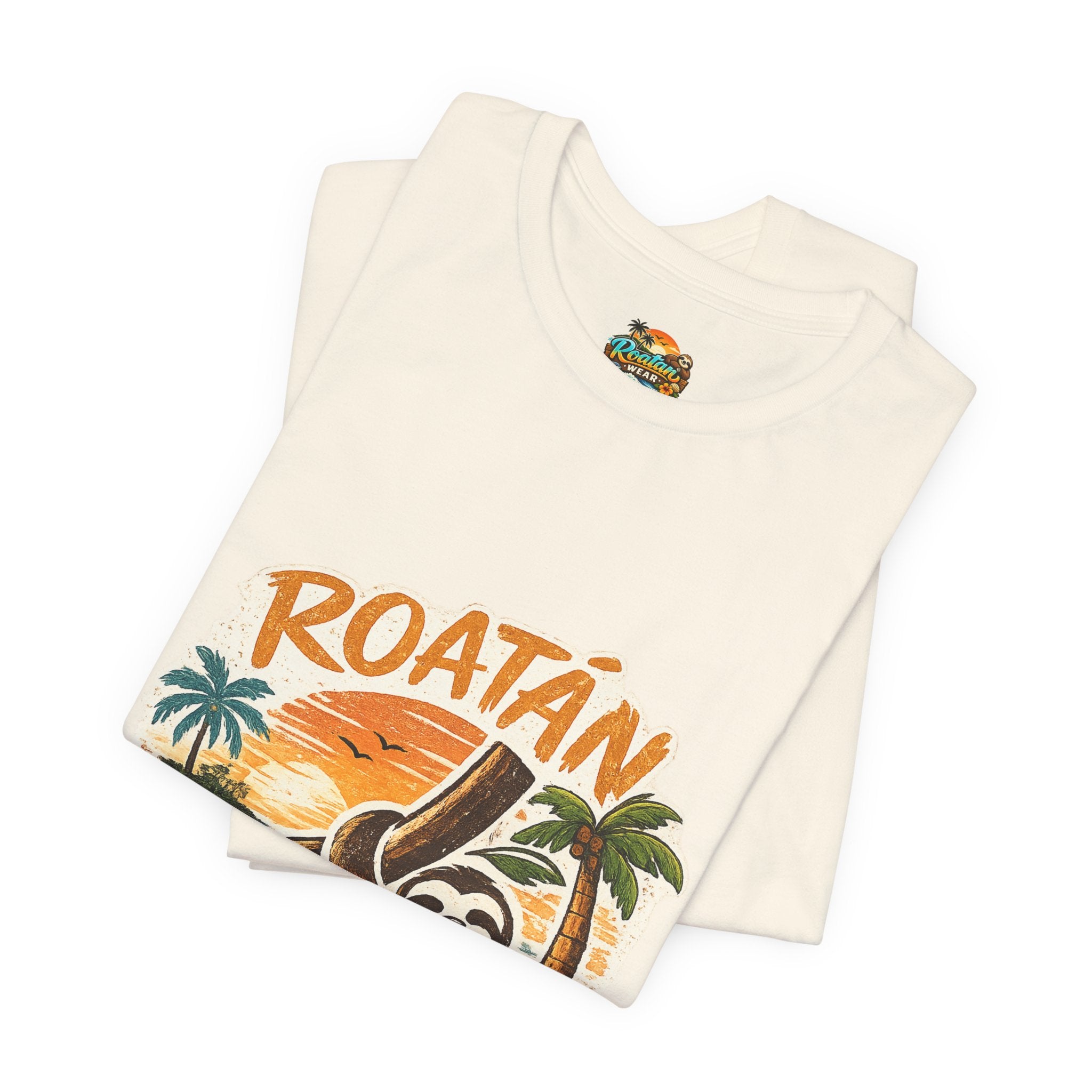 Roatán Island Escape T‑Shirt — Tropical Sloth Vacation Tee