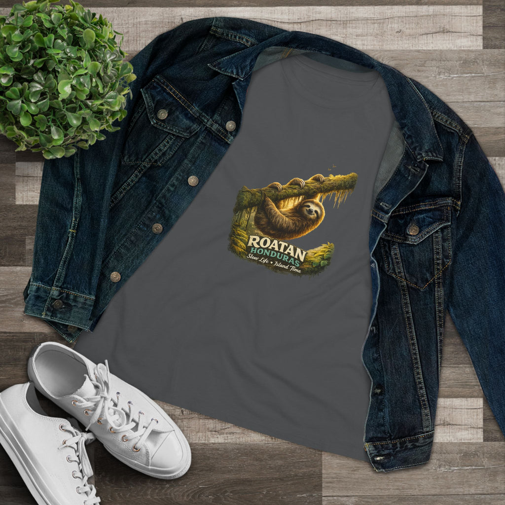 Roatan Sloth Graphic Tee - Women's Travel Souvenir T-Shirt