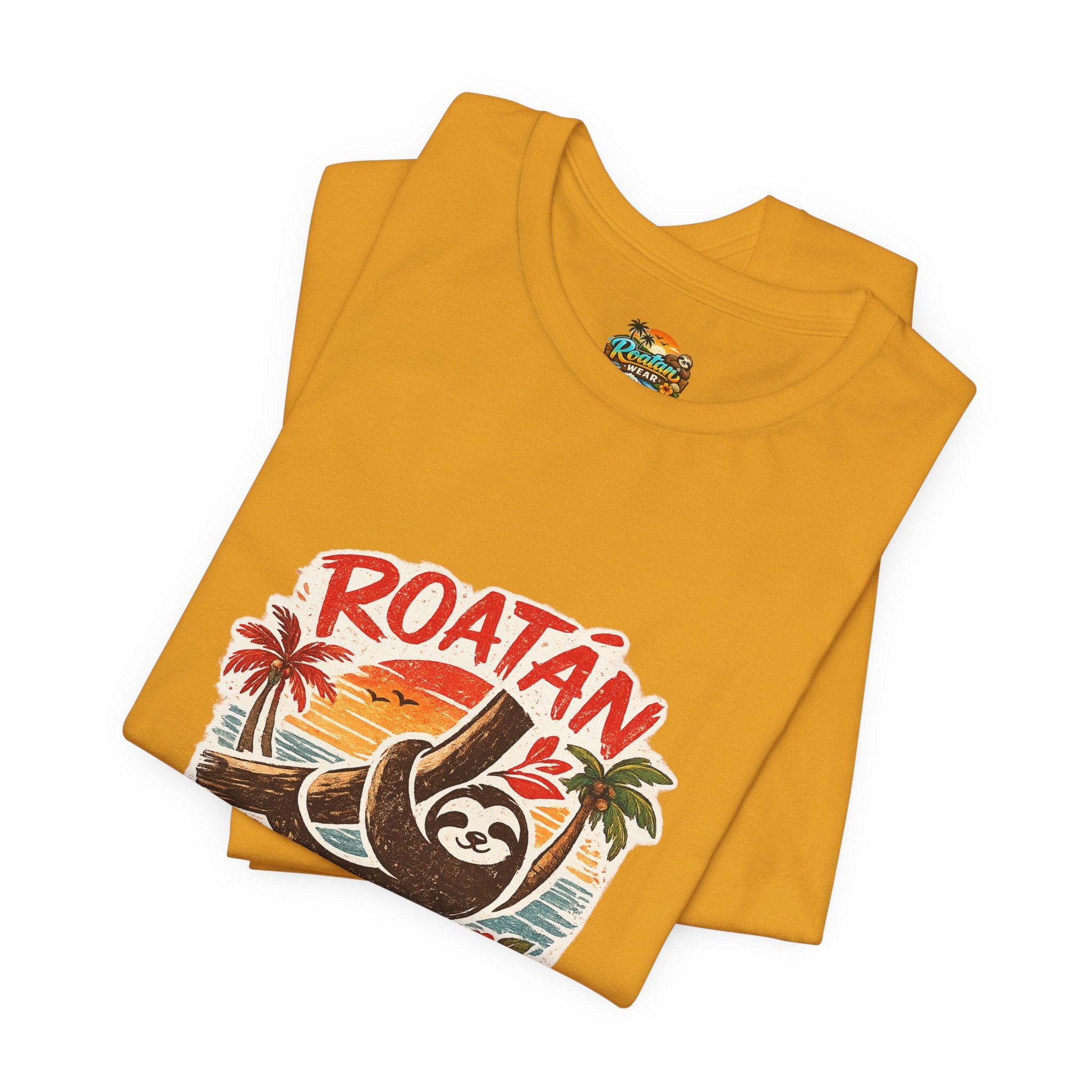 Roatán Beach Vibes Tee — Honduras Sloth Tropical Vacation T-Shirt