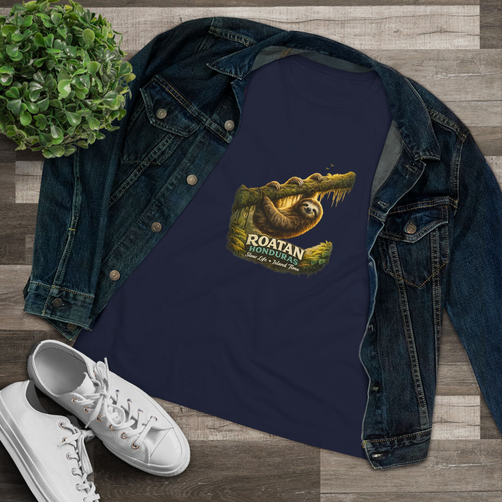 Roatan Sloth Graphic Tee - Women's Travel Souvenir T-Shirt