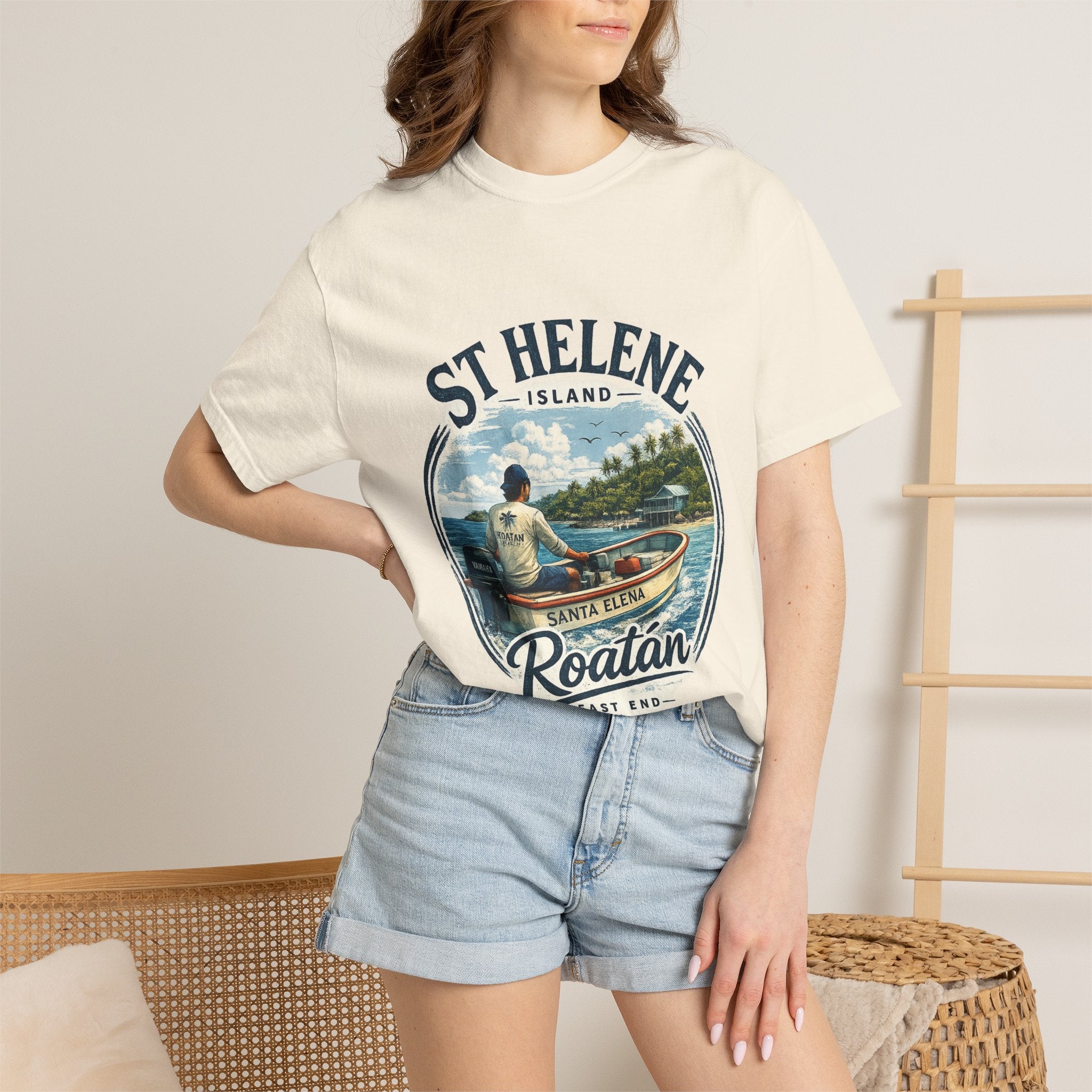 St. Helene Island Roatán Vintage Fishing T-Shirt