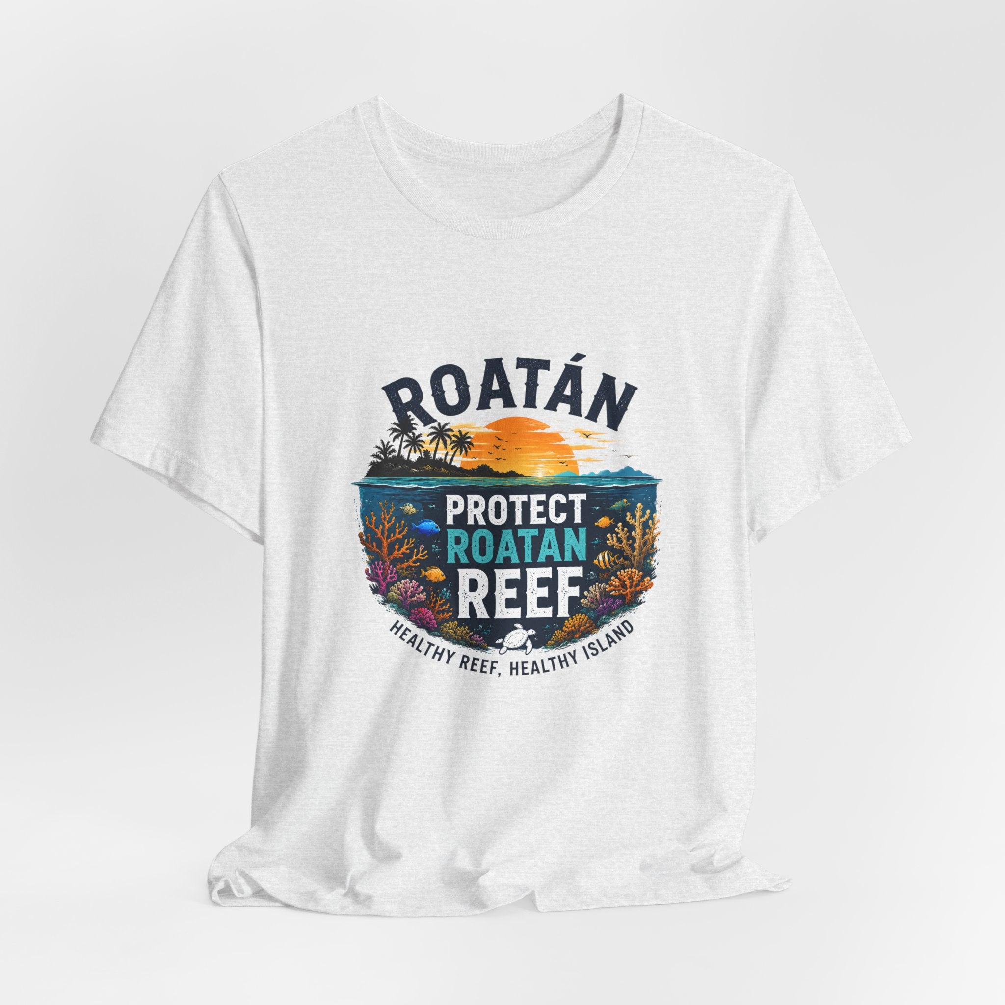 Roatán Protect Reef T-Shirt — Save the Coral, Tropical Island Tee