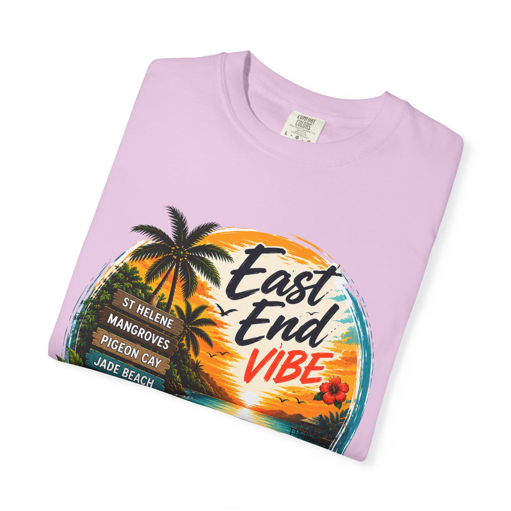 East End Vibe Beach T-Shirt — Tropical Palm Sunset Graphic Tee
