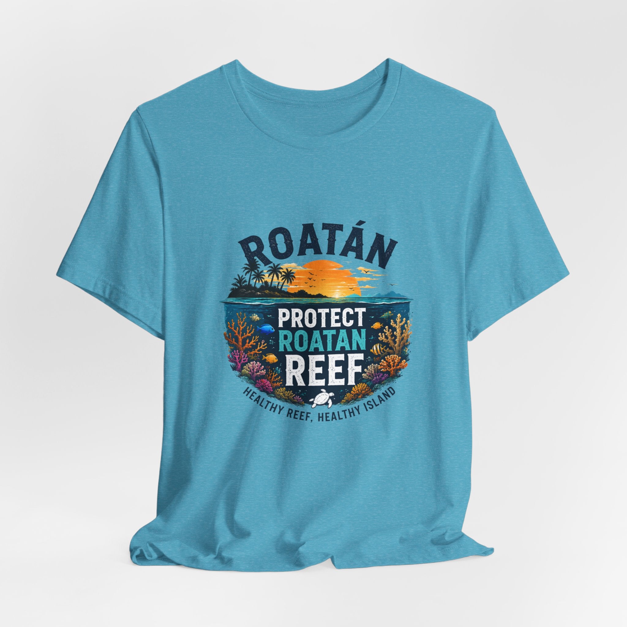 Roatán Protect Reef T-Shirt — Save the Coral, Tropical Island Tee