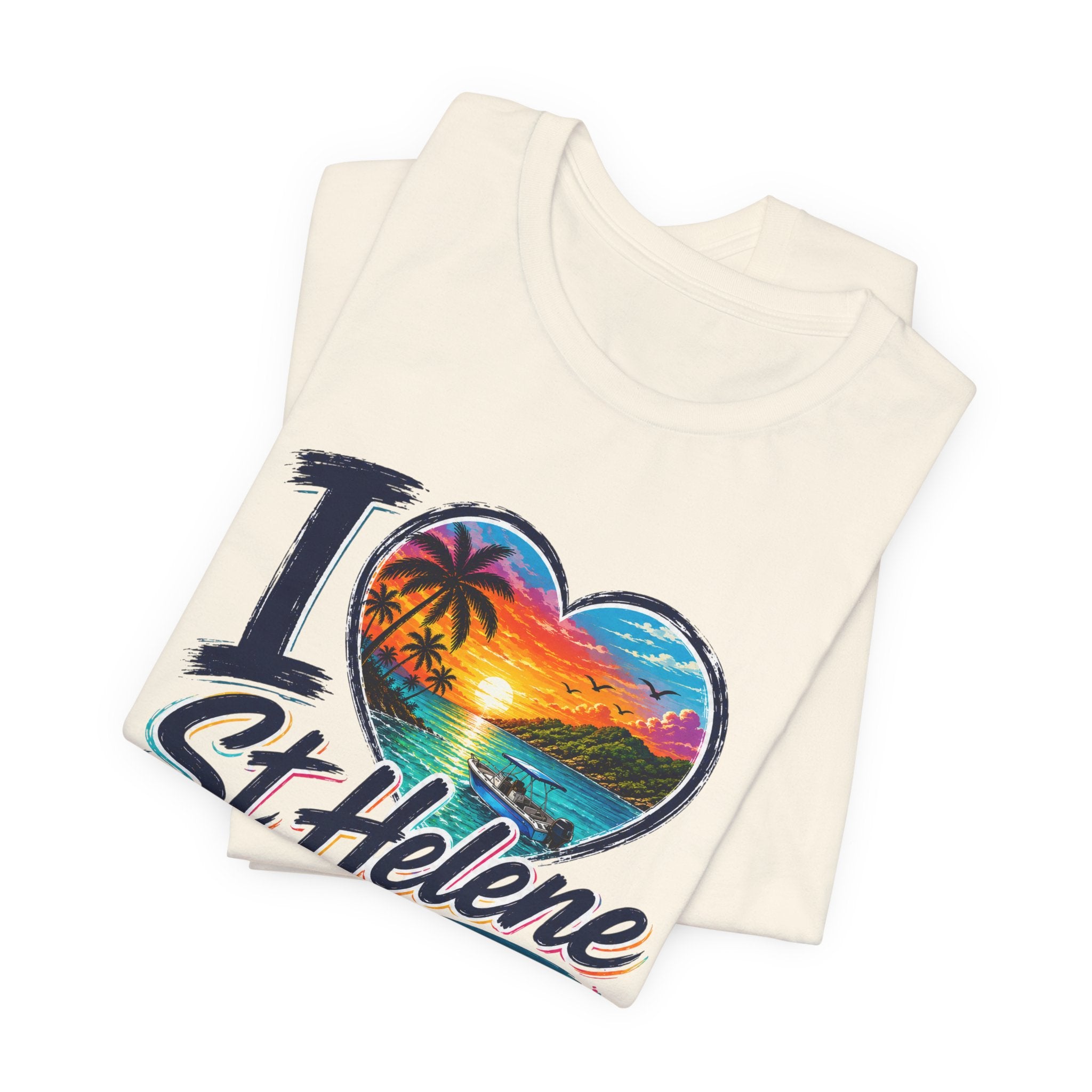 I  St Helene Sunset Beach T-Shirt — East End Roatán Vacation Tee