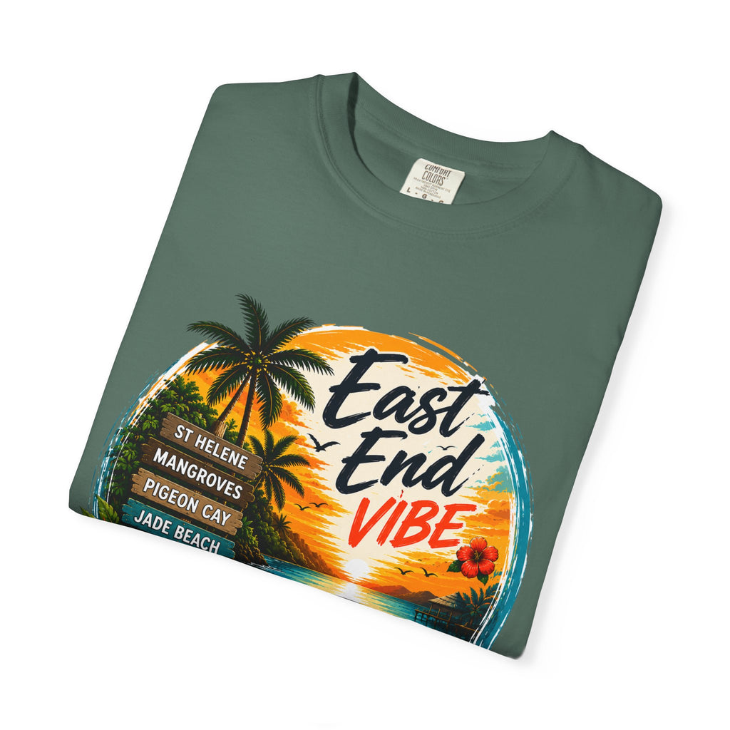 East End Vibe Beach T-Shirt — Tropical Palm Sunset Graphic Tee