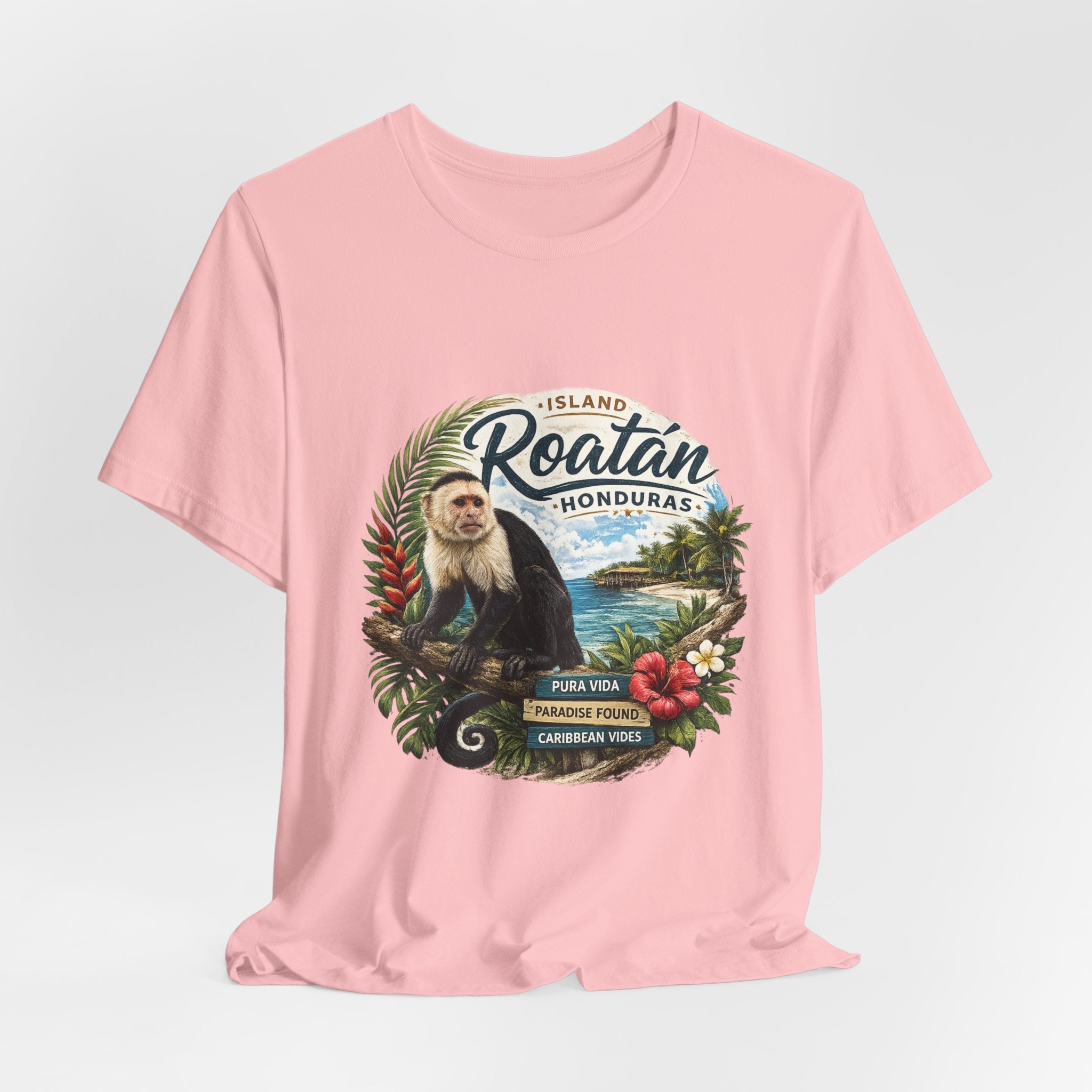 Roatán Honduras Vacation T‑Shirt — Tropical Island Monkey Souvenir