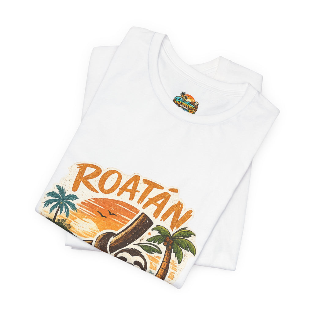 Roatán Island Escape T‑Shirt — Tropical Sloth Vacation Tee