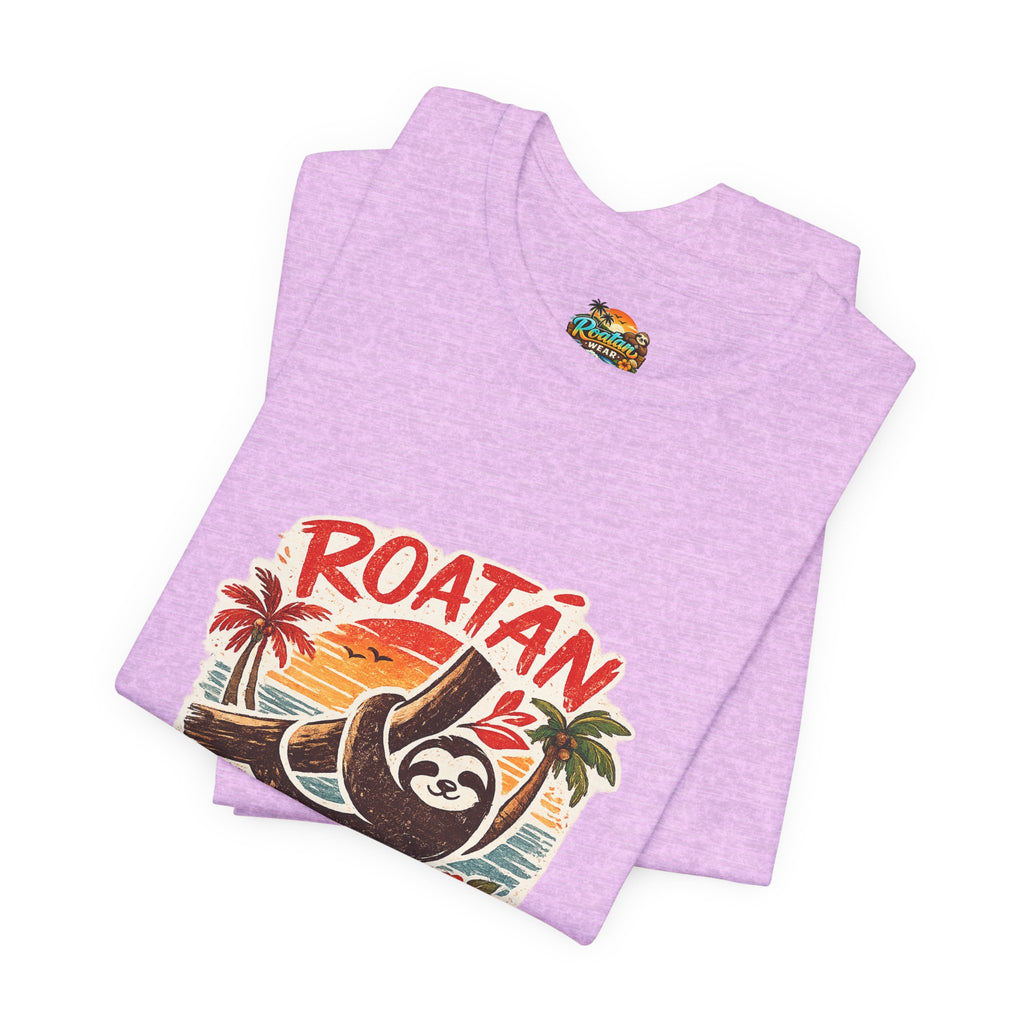 Roatán Beach Vibes Tee — Honduras Sloth Tropical Vacation T-Shirt