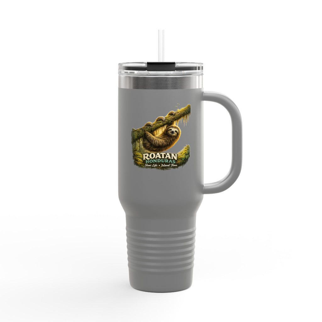 Roatán Sloth 40oz Insulated Travel Mug — Tropical Wildlife Coffee Tumbler
