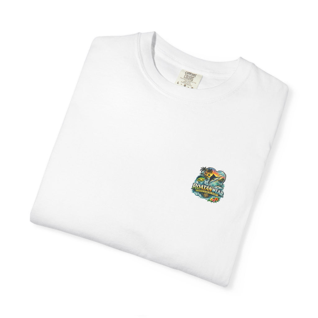 Roatan Beach T-Shirt — Tropical Dolphin Sunset Tee
