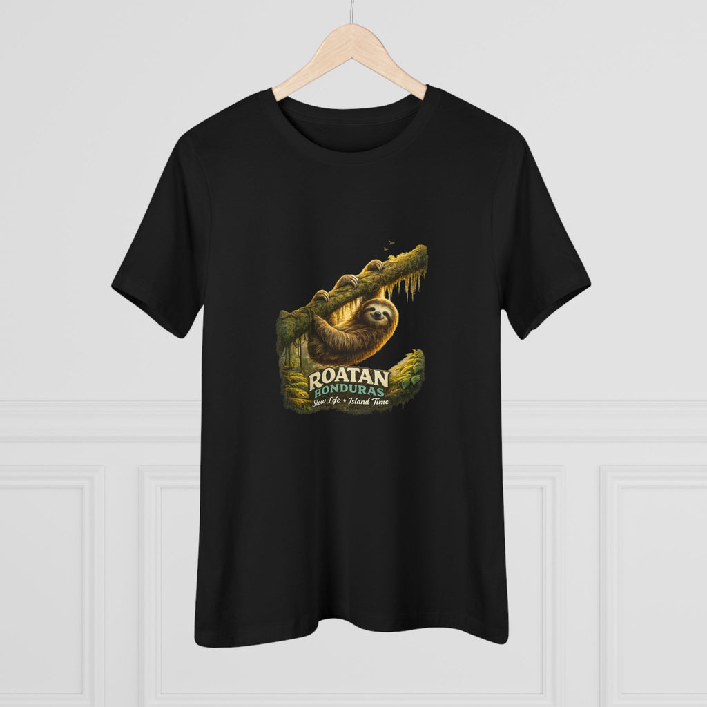 Roatan Sloth Graphic Tee - Women's Travel Souvenir T-Shirt