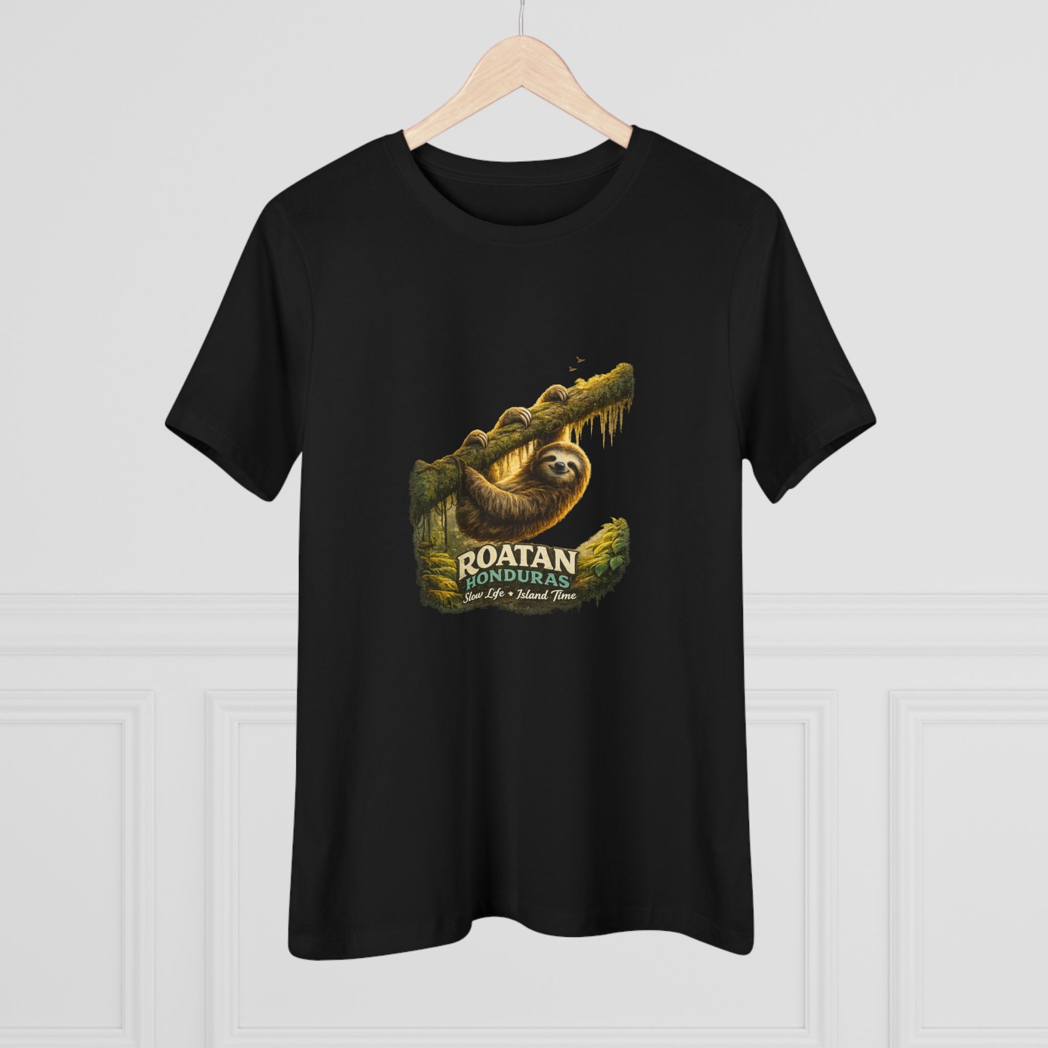 Roatan Sloth Graphic Tee - Women's Travel Souvenir T-Shirt