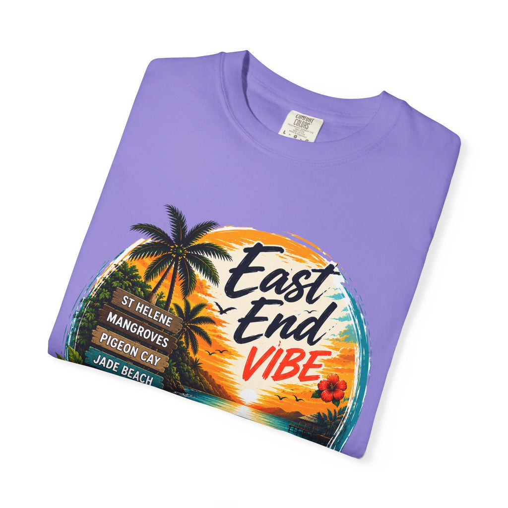 East End Vibe Beach T-Shirt — Tropical Palm Sunset Graphic Tee
