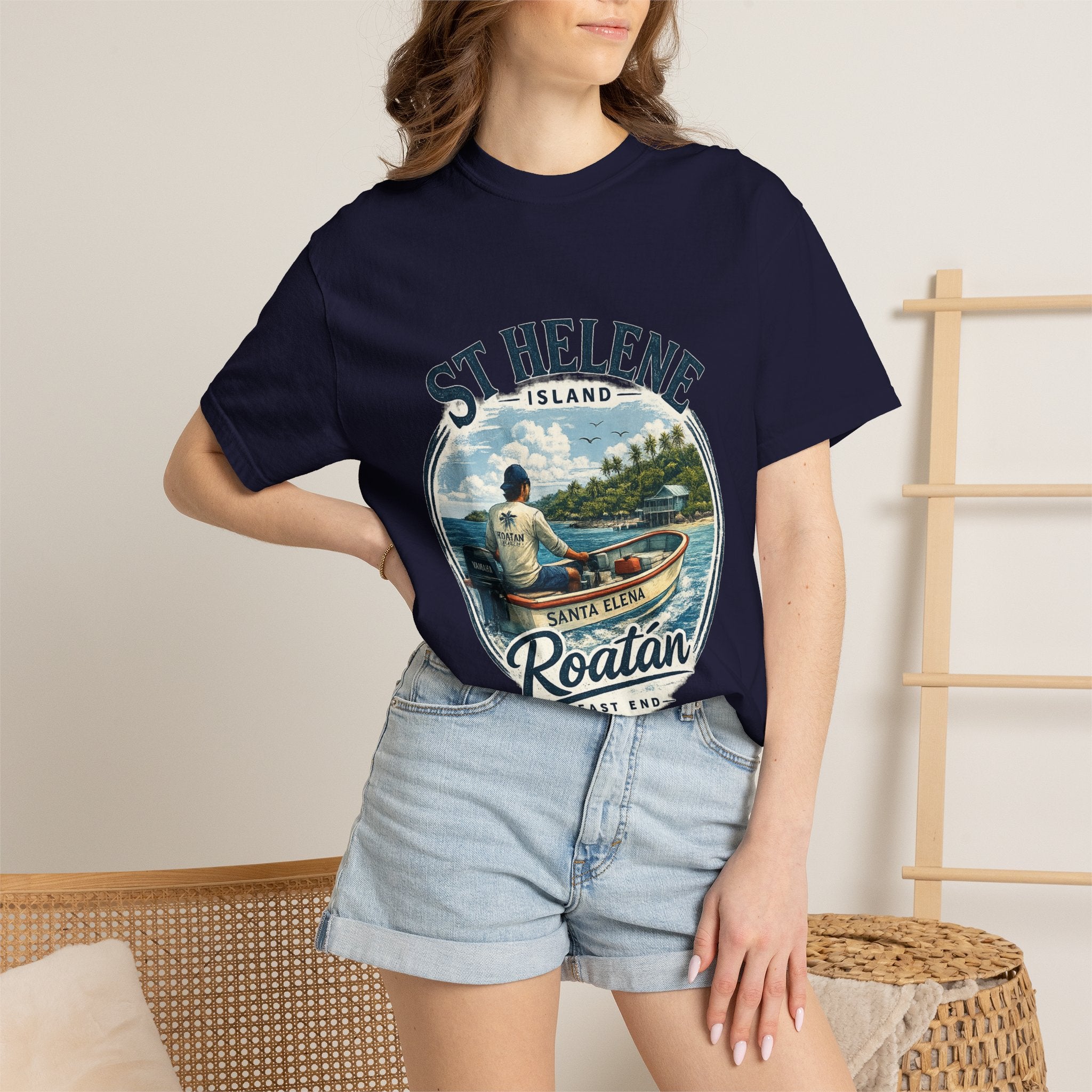 St. Helene Island Roatán Vintage Fishing T-Shirt
