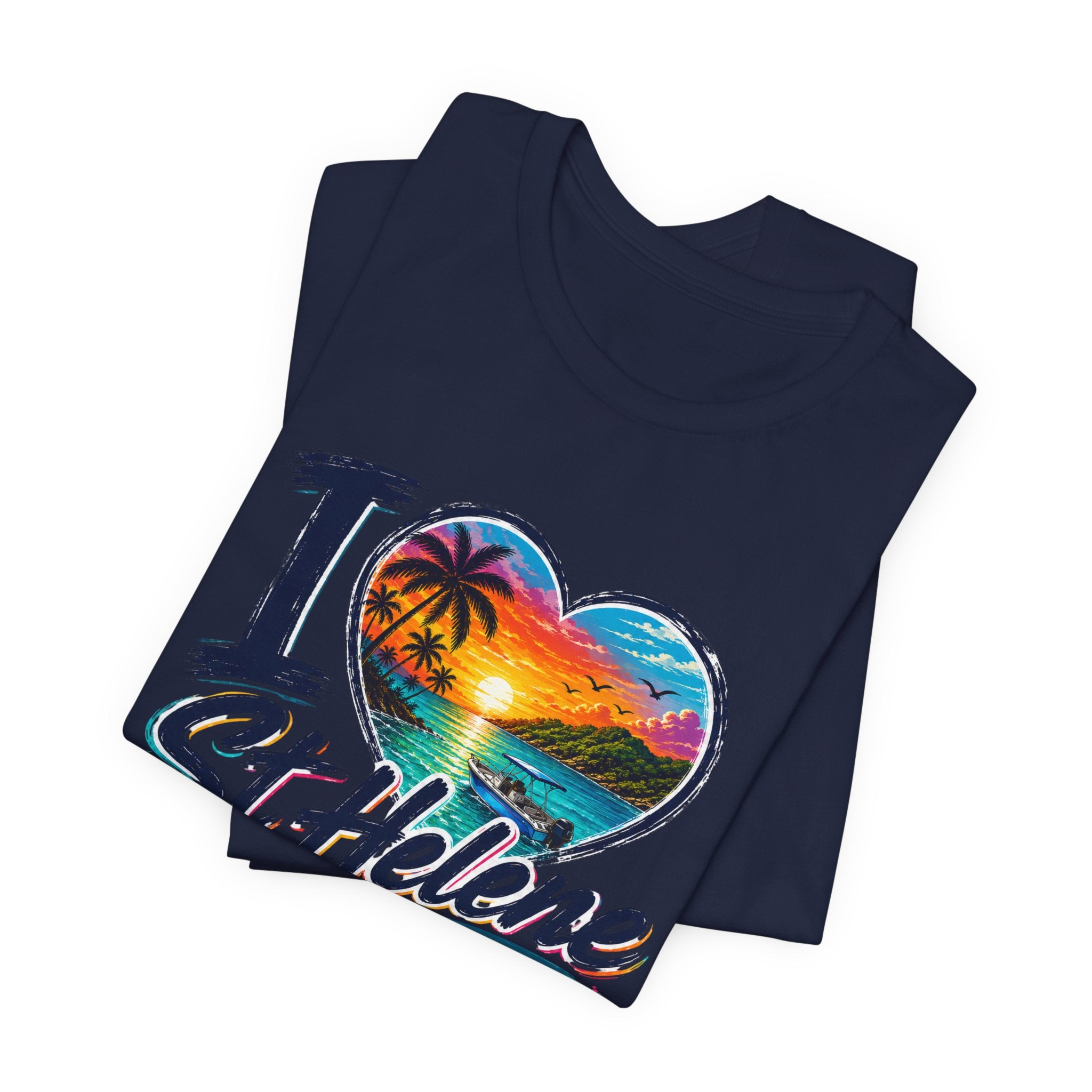 I  St Helene Sunset Beach T-Shirt — East End Roatán Vacation Tee
