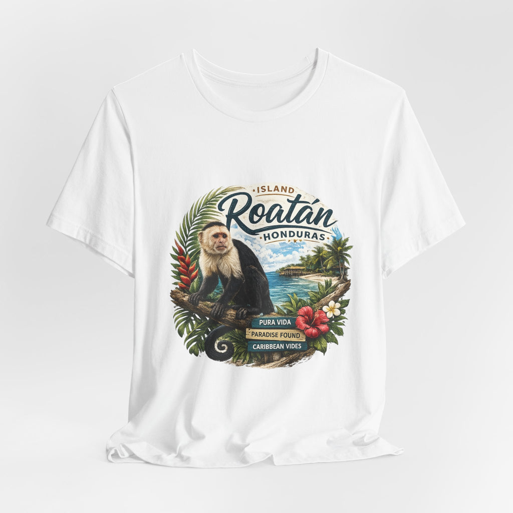 Roatán Honduras Vacation T‑Shirt — Tropical Island Monkey Souvenir