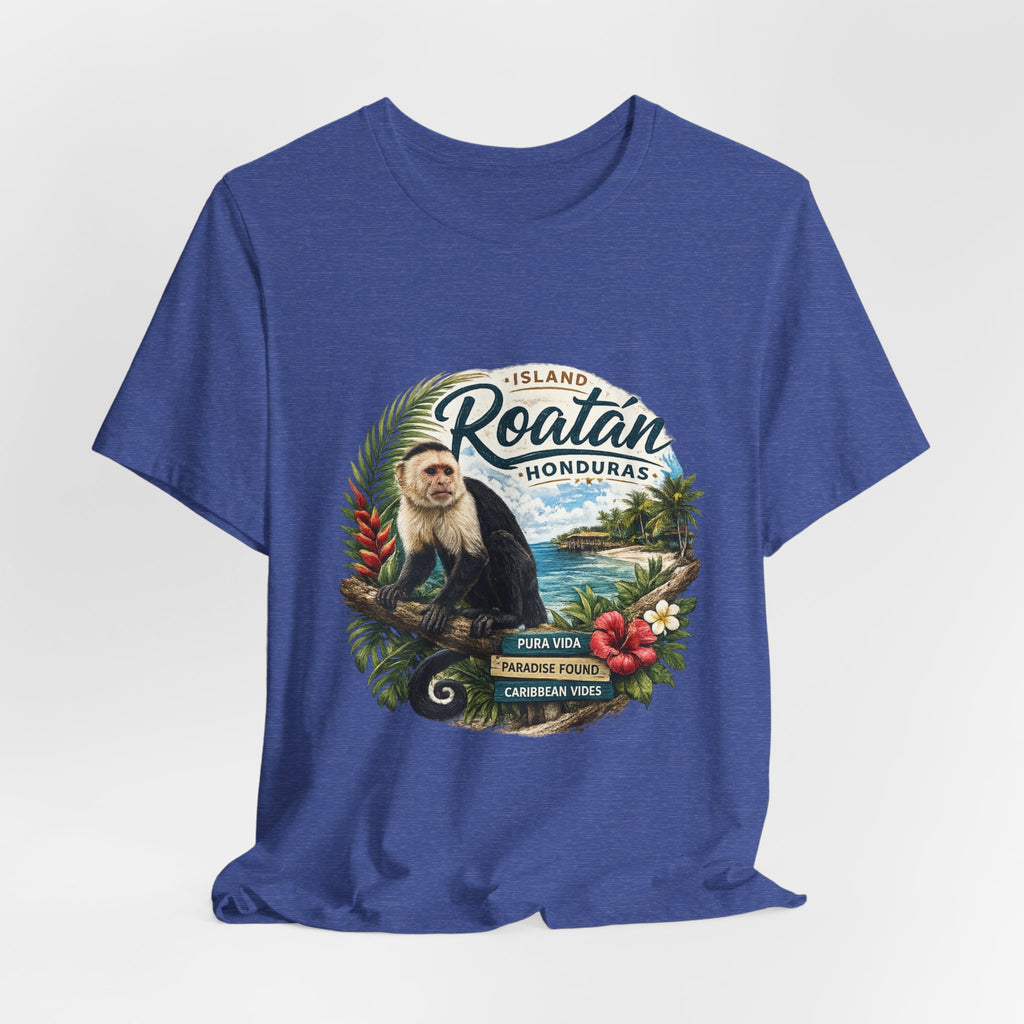 Roatán Honduras Vacation T‑Shirt — Tropical Island Monkey Souvenir