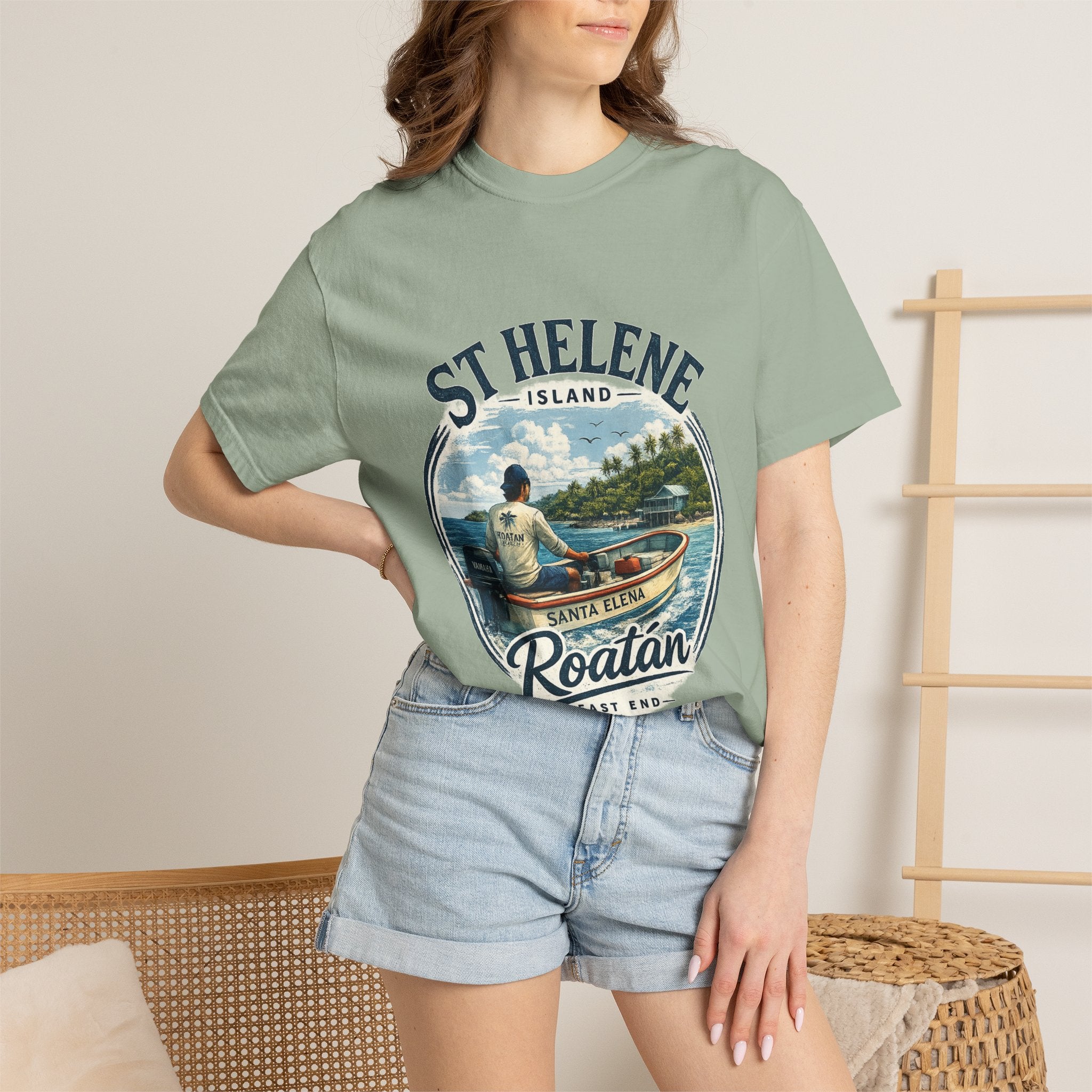 St. Helene Island Roatán Vintage Fishing T-Shirt