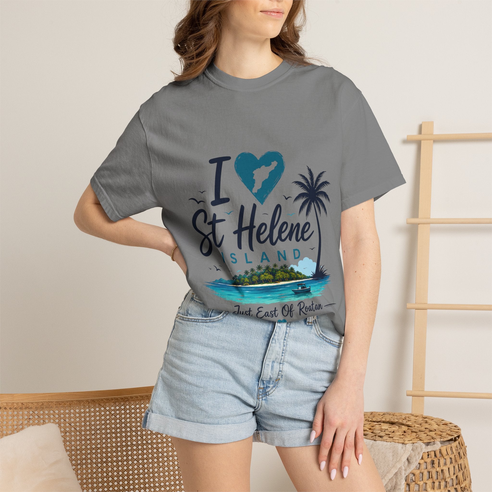 I  St Helene Island T-Shirt — Tropical Palm Beach Vacation Tee